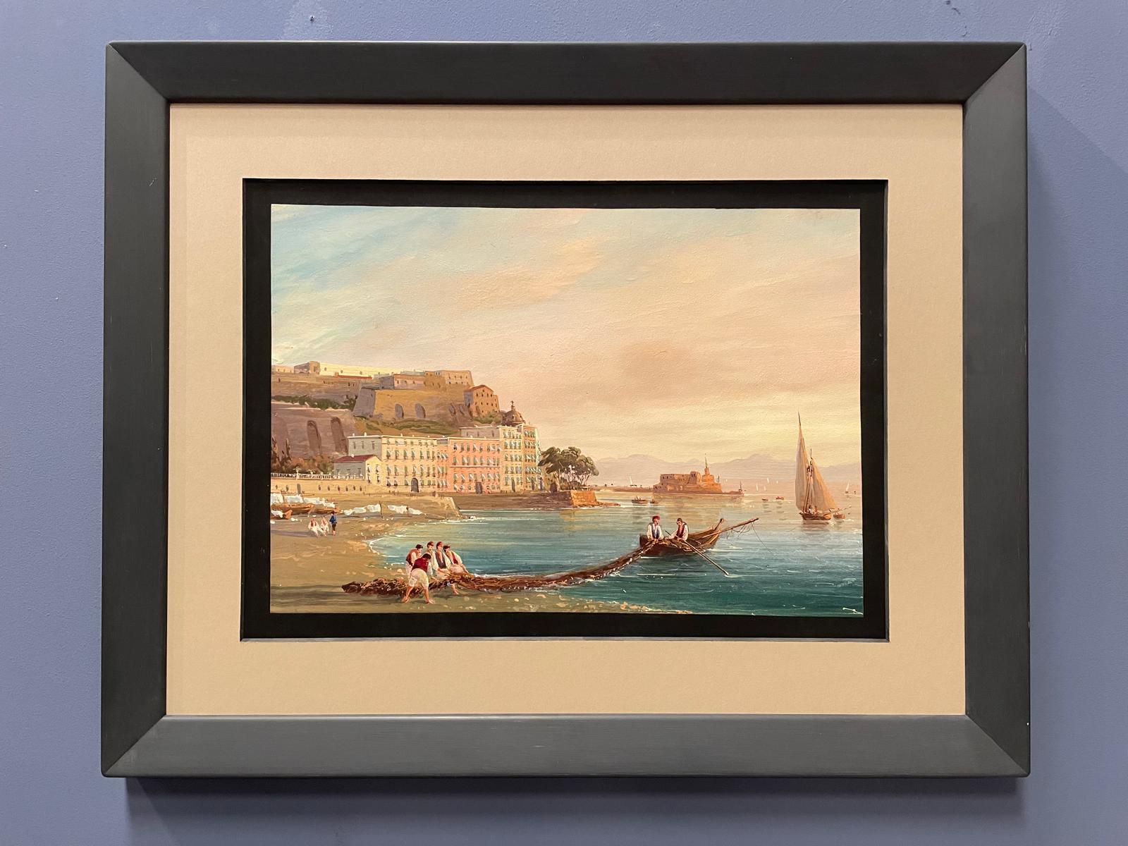 Escena de puerto con pescadores del Siglo XIX - Photo 2 of 3