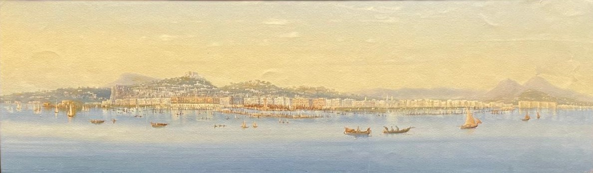 Gouache del Siglo XIX de la Ciudad de Nápoles