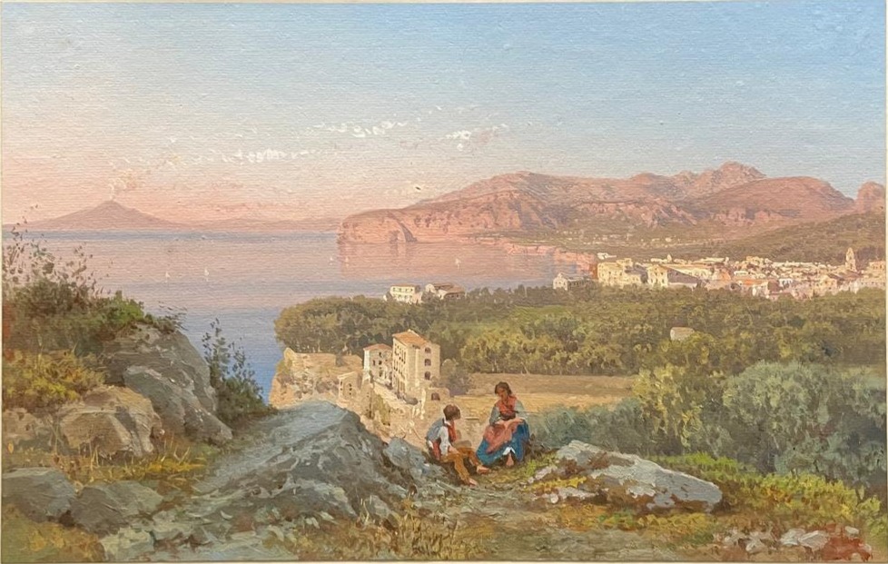 Escena Familiar junto al Mar del Siglo XIX