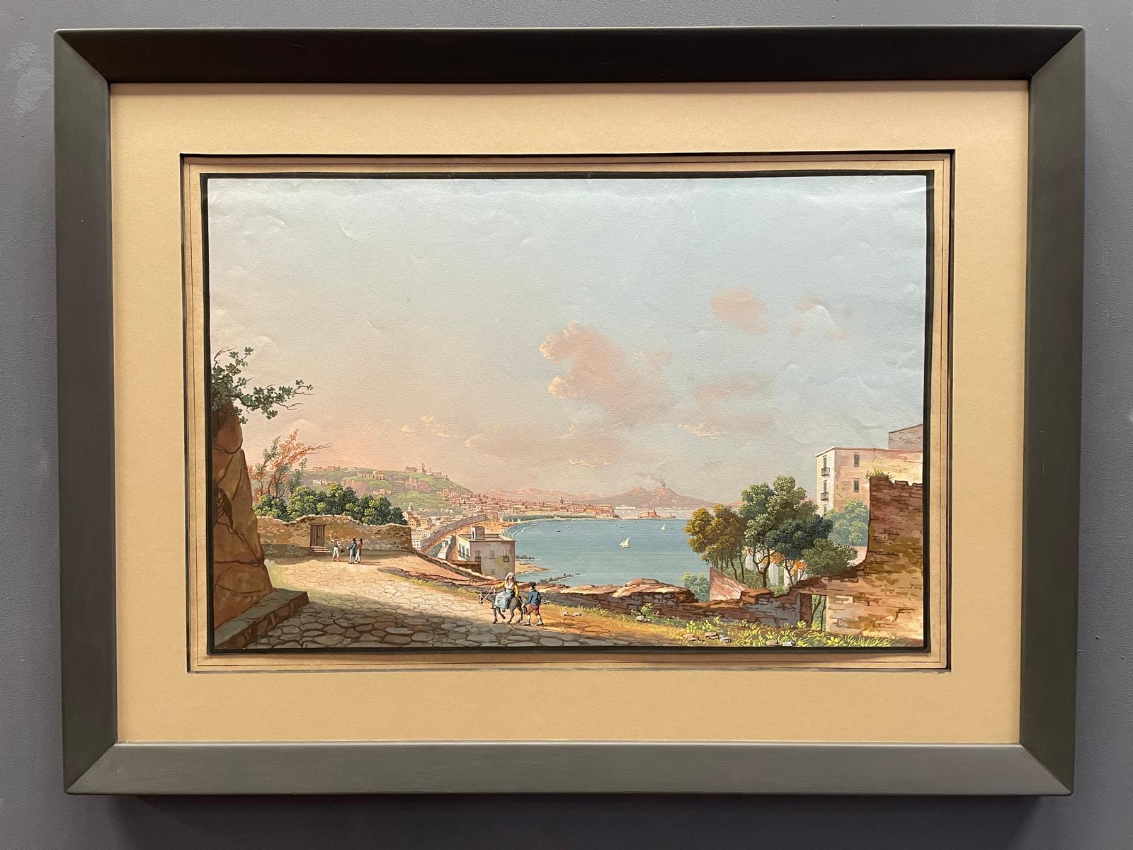 Gouache del Siglo XIX de Vista de Posillipo en Nápoles - Photo 3 of 3