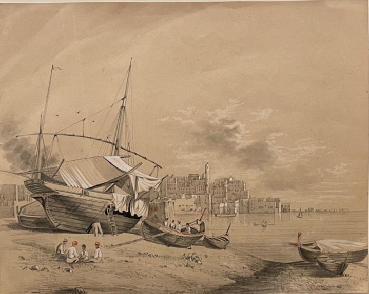 Escena del Puerto Napolitano de Juan Grossgasteiger en 1852