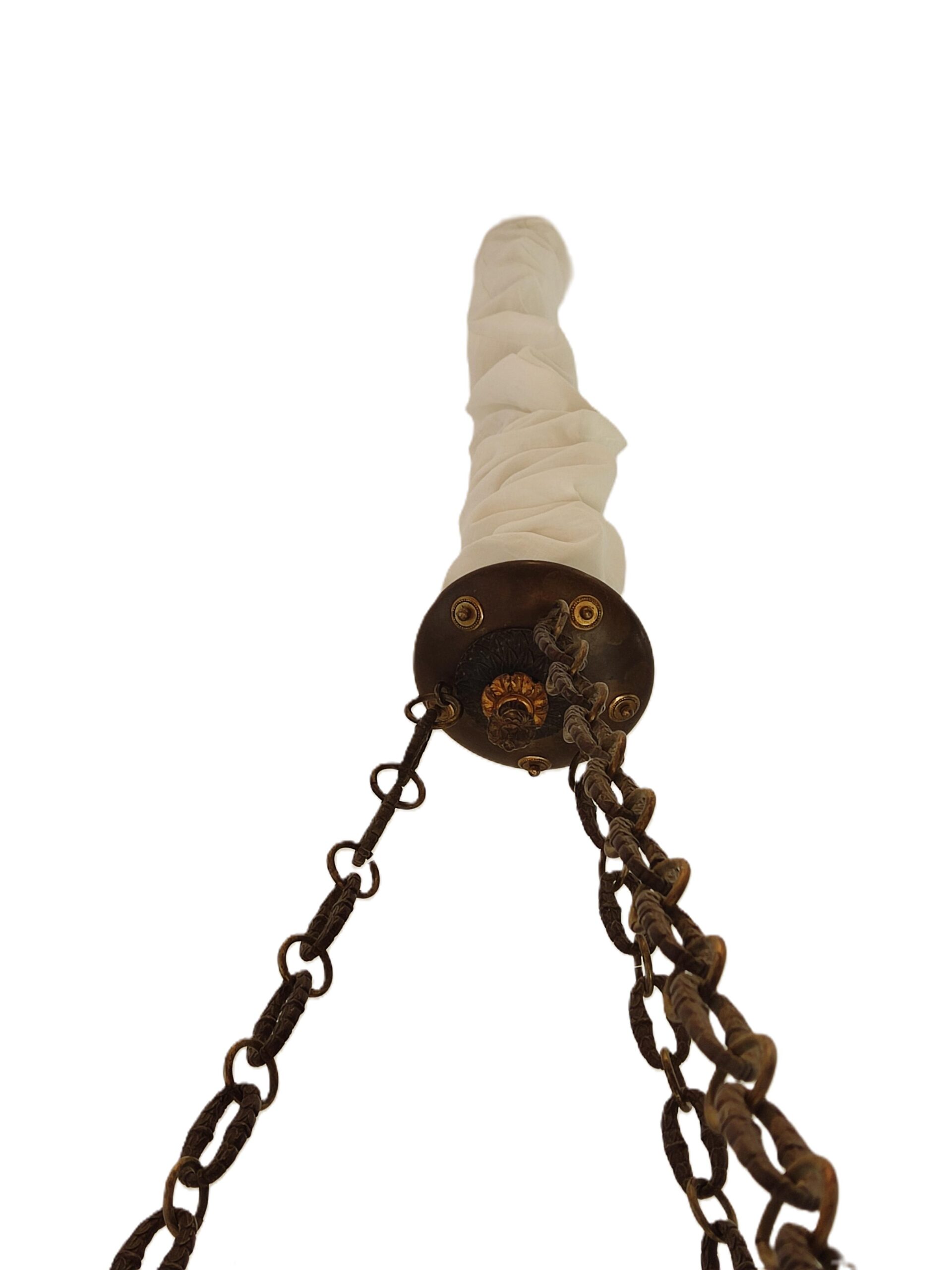 Lámpara Carlos X de Bronce Patinado y Dorado 1820-1830 - Photo 3 of 3