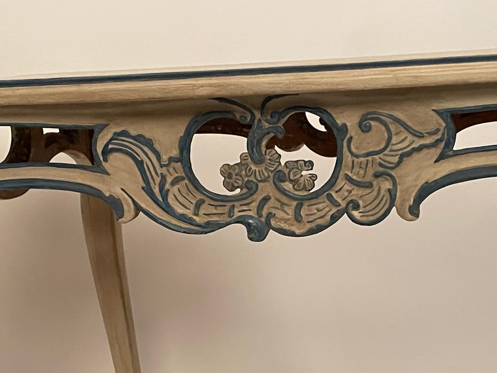 Mesa Rococó del Siglo XVIII en Madera Pintada a Mano - Photo 6 of 9