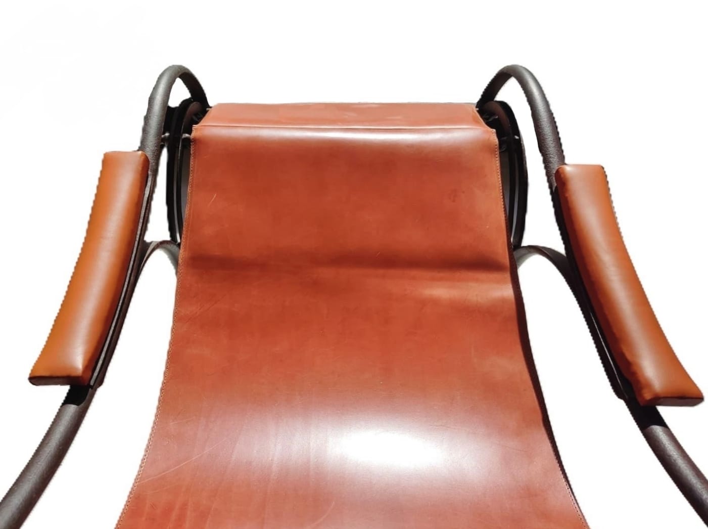 Sillón mecedor Winfield del Siglo XIX en Hierro Forjado y Cuero - Photo 2 of 6