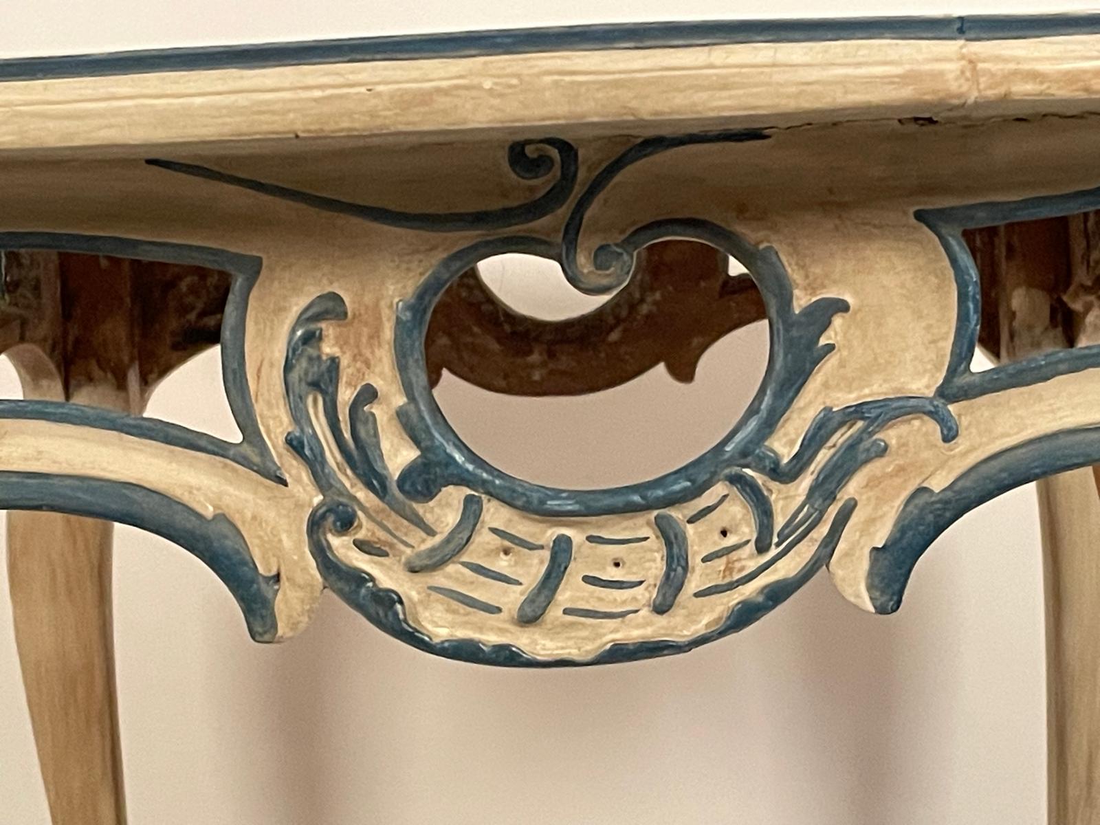 Mesa Rococó del Siglo XVIII en Madera Pintada - Photo 4 of 9