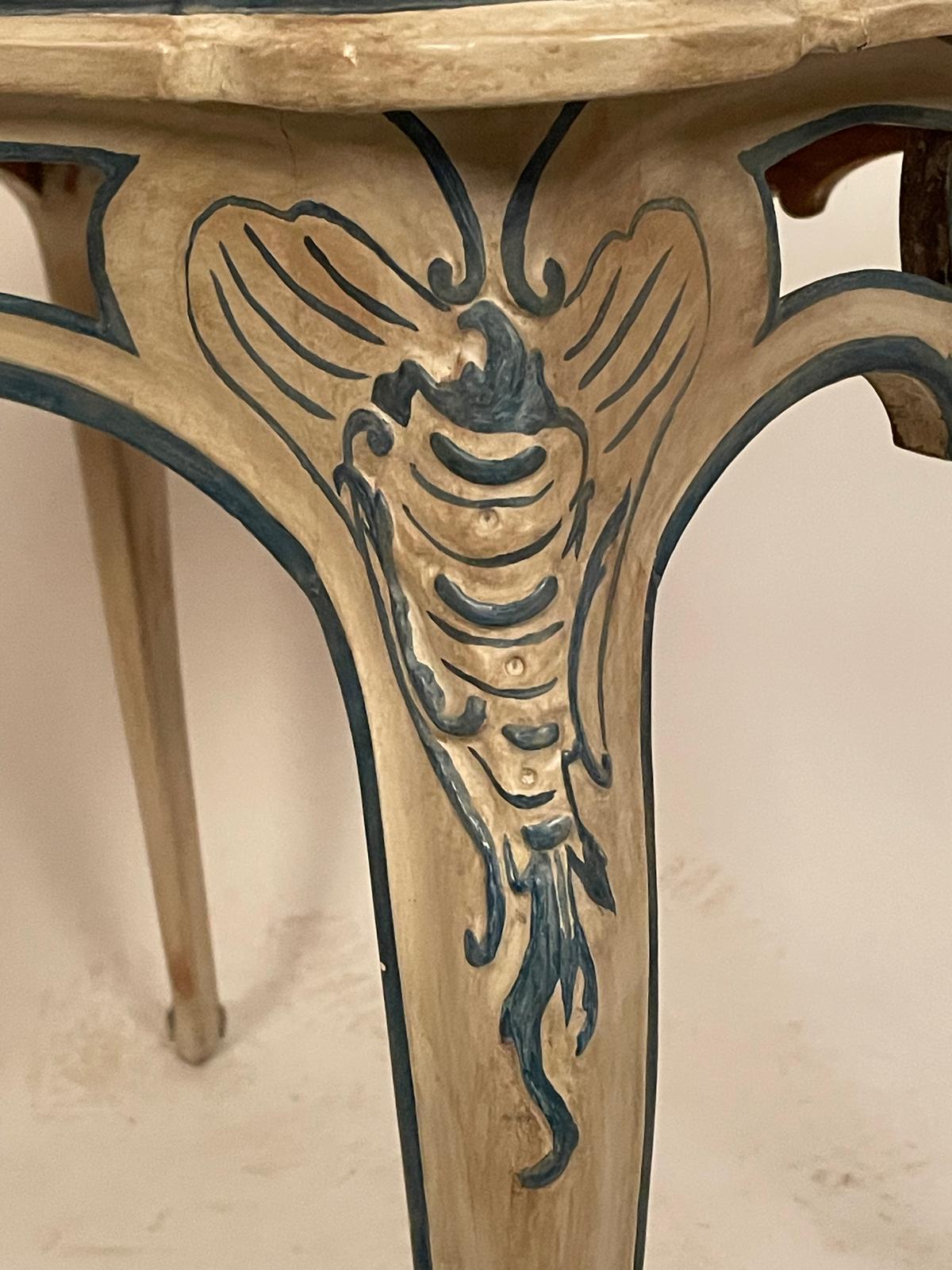 Mesa Rococó del Siglo XVIII en Madera Pintada - Photo 5 of 9