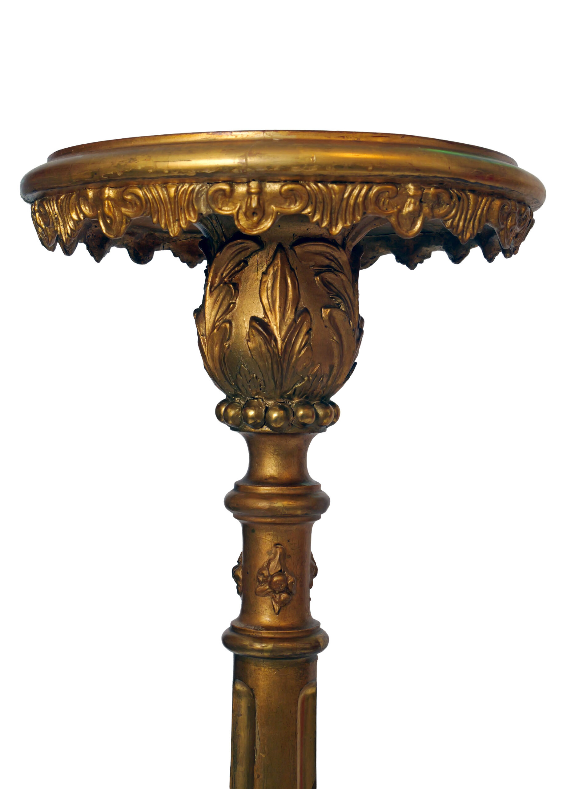 Par de Antorchas del Siglo XIX en Madera Tallada y Dorada - Photo 3 of 8