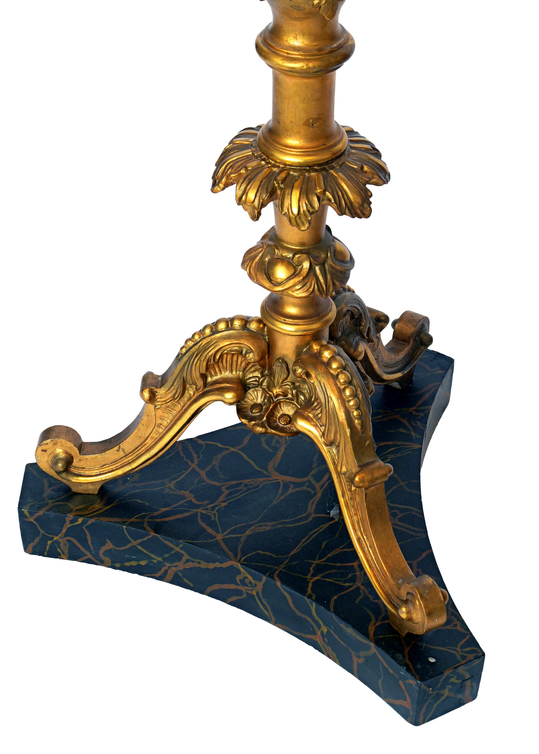 Torchères del Siglo XIX en Madera Tallada y Dorada - Photo 6 of 8