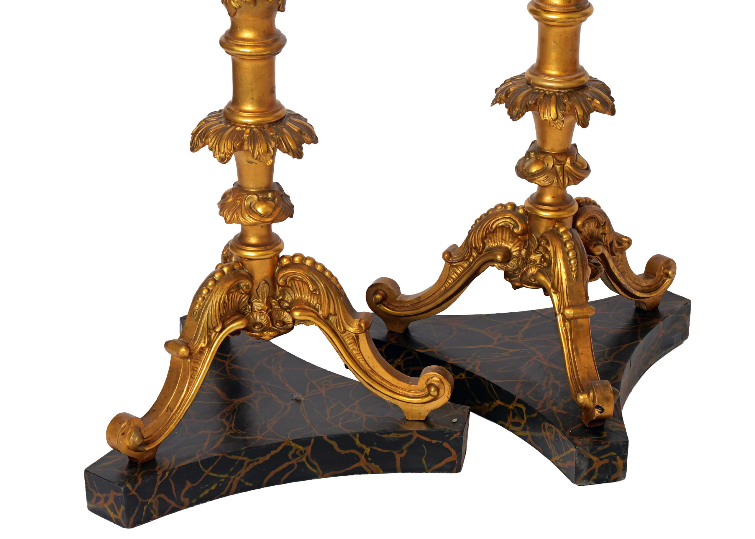 Torchères del Siglo XIX en Madera Tallada y Dorada - Photo 7 of 8