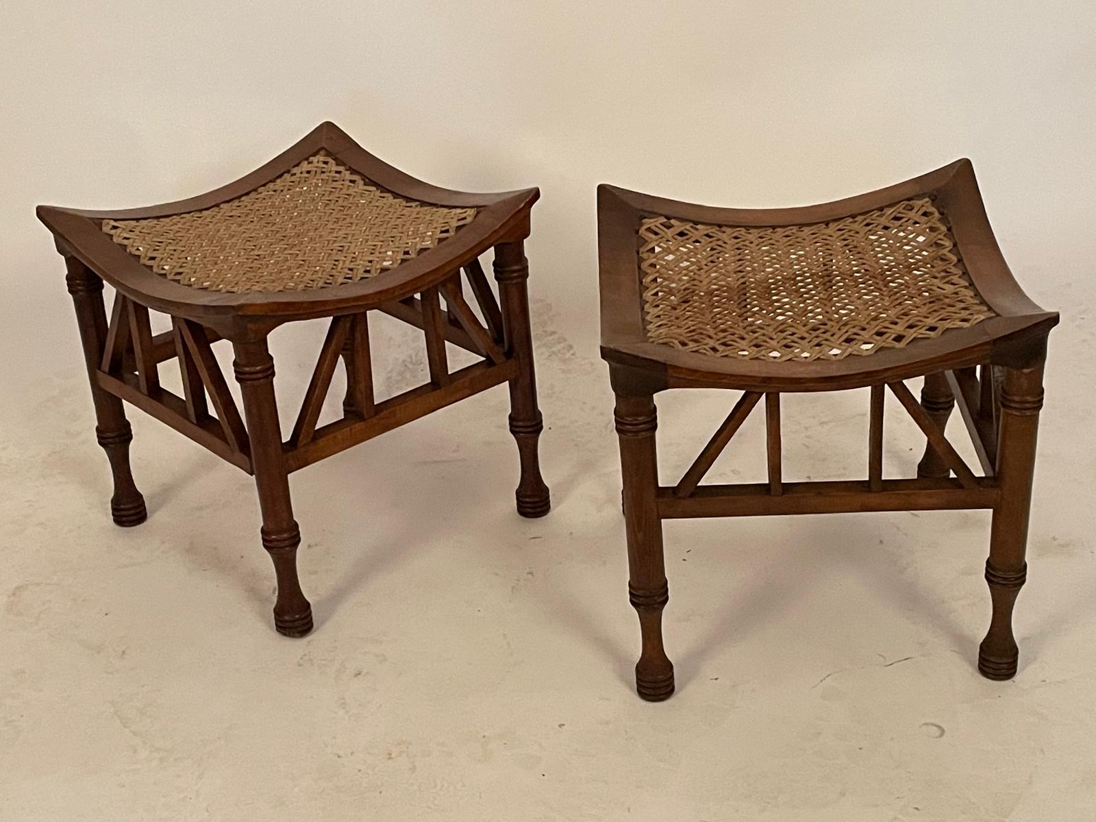 Paar Theben-Hocker del Siglo XX en Haya y Seil - Photo 5 of 7