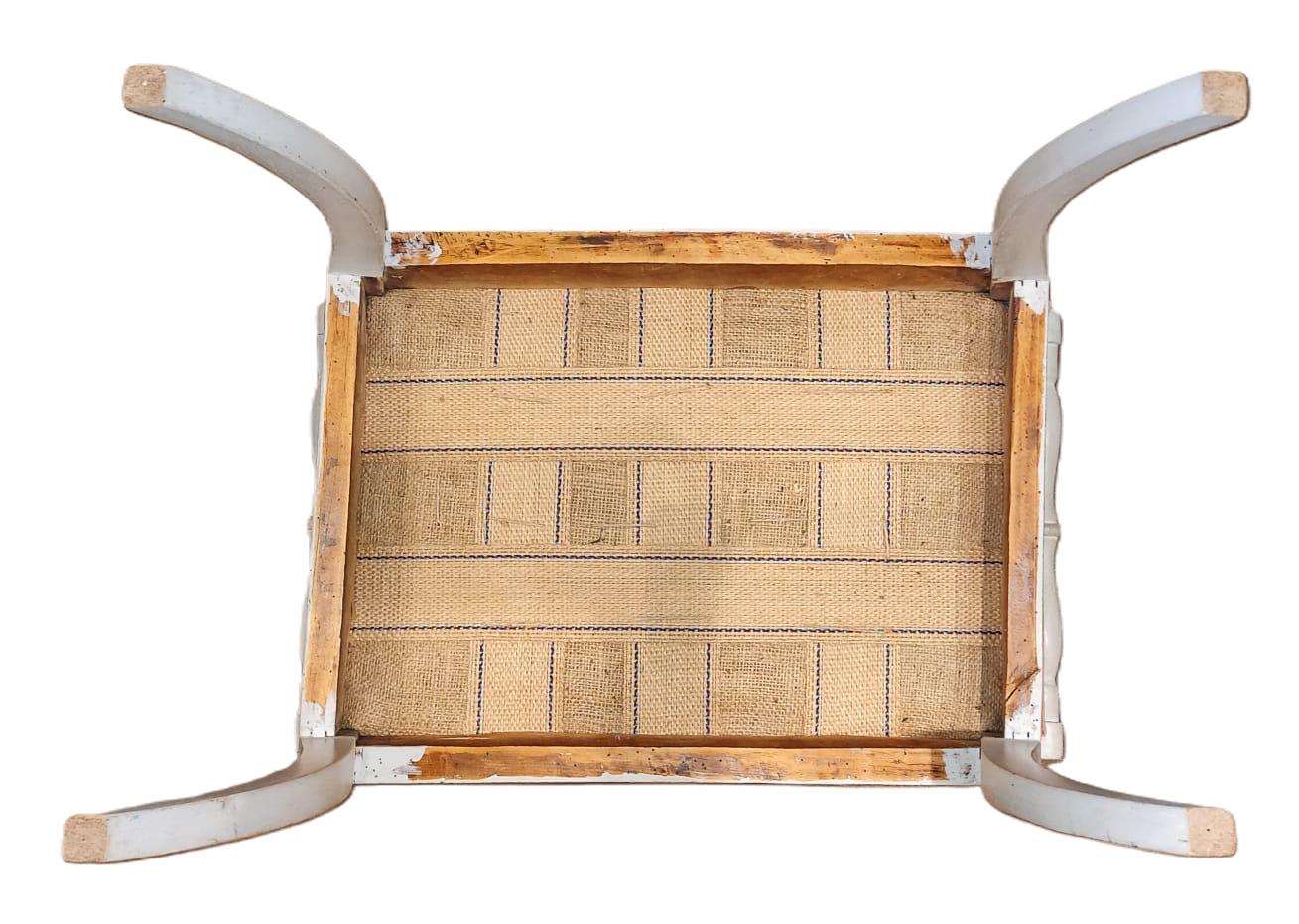 Par de Taburetes Suecos del Siglo XIX en Madera Lacada y Terciopelo - Photo 5 of 5