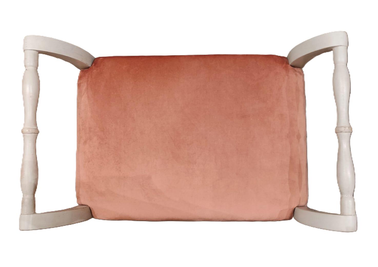 Par de Taburetes Suecos del Siglo XIX en Madera Lacada y Terciopelo - Photo 4 of 5