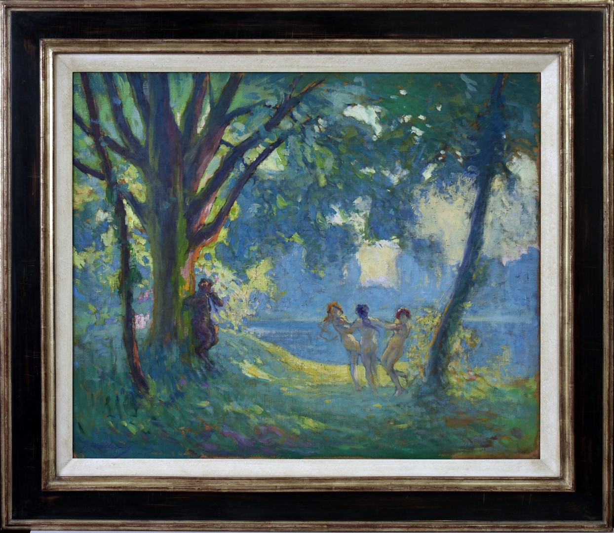 Óleo sobre Lienzo de Paul Madeline del Siglo XX con Fauno y Gracias - Photo 2 of 5