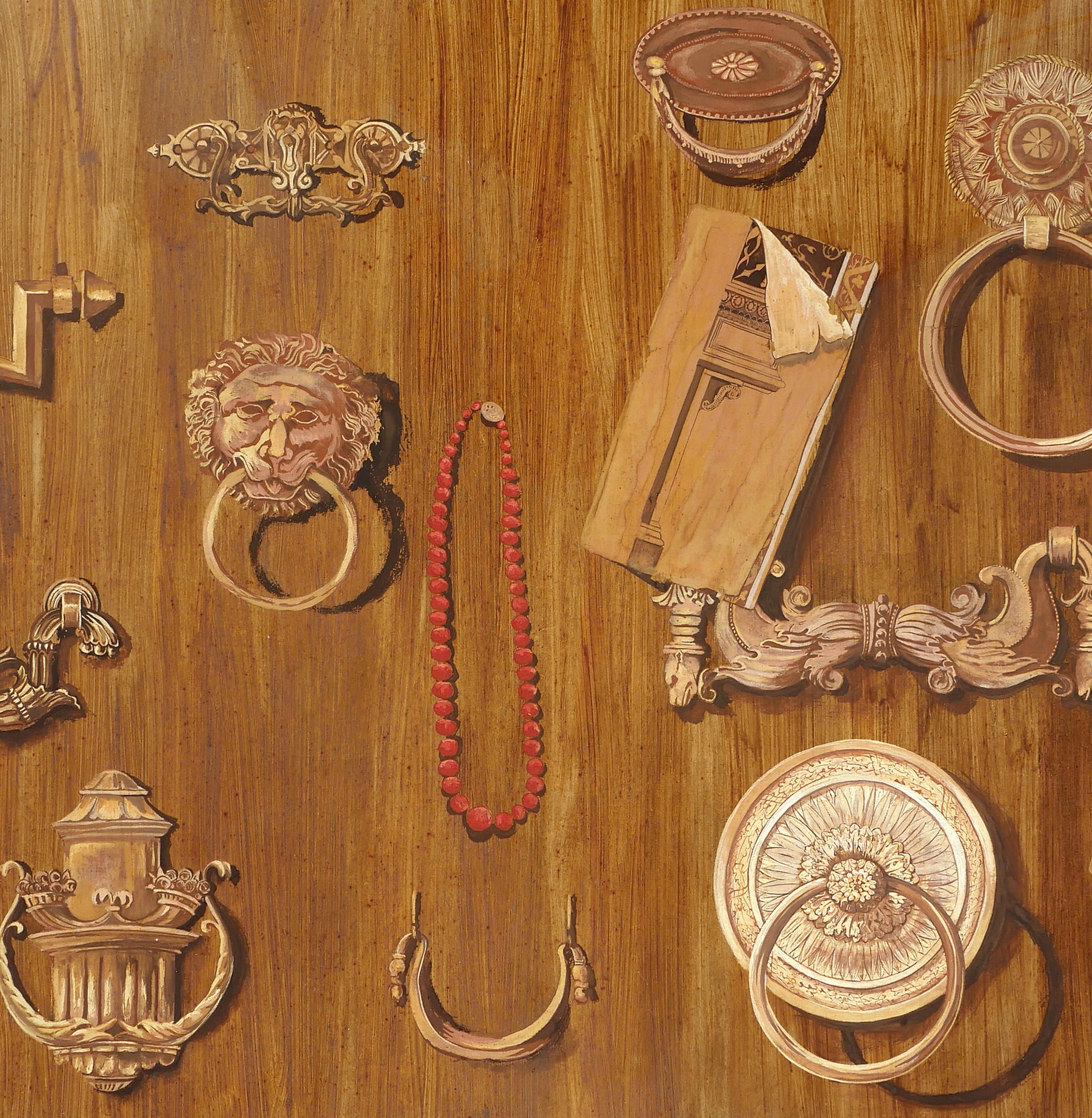 French – Trompe-l'oeil with furniture fittings and key