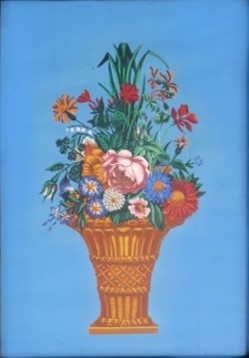 Dos Ramilletes de Flores del Siglo XIX en Papel Pintado - Photo 2 of 2