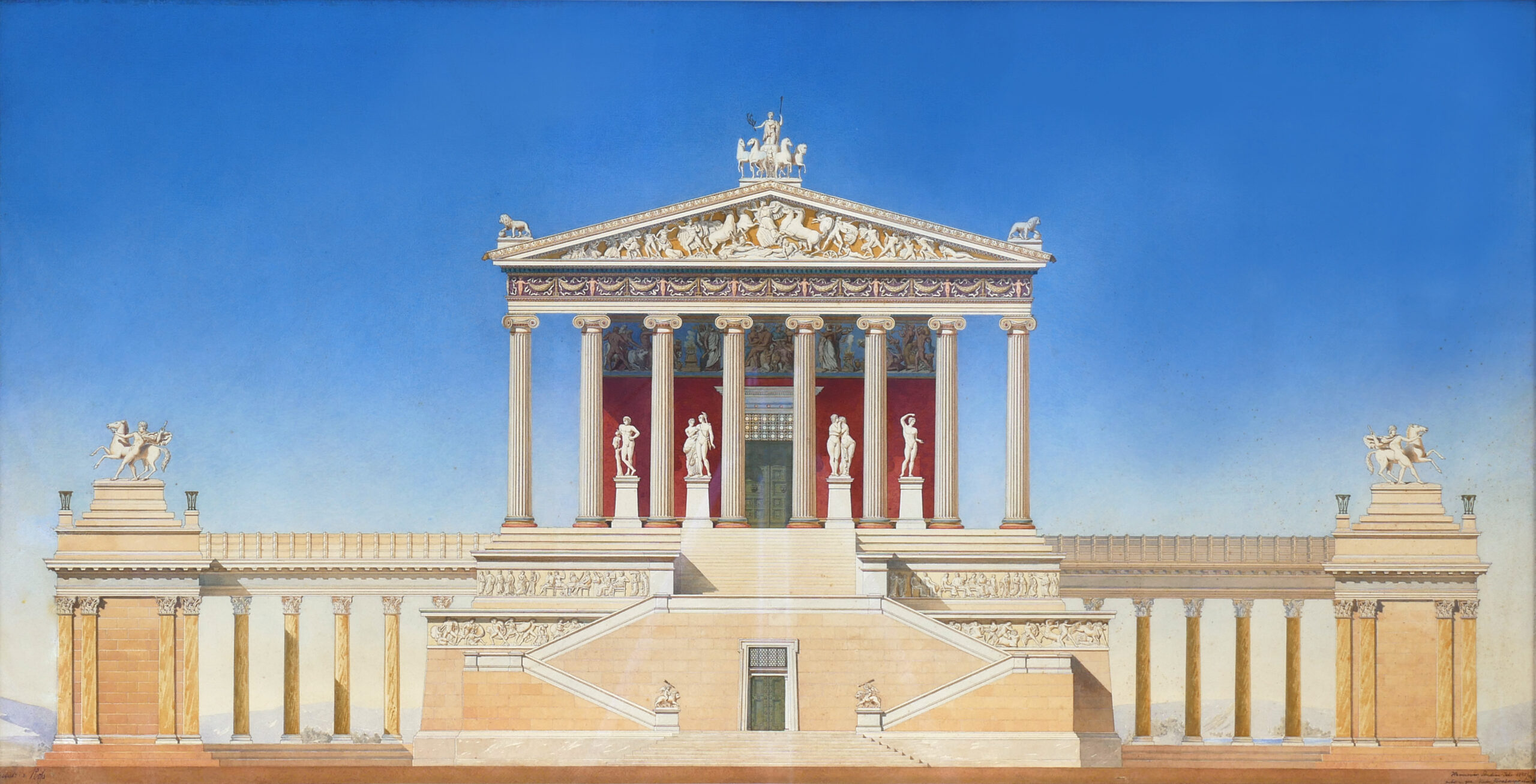 Acuarela de Templo Griego de Victor Forabosco, 1895-1896 - Photo 2 of 6