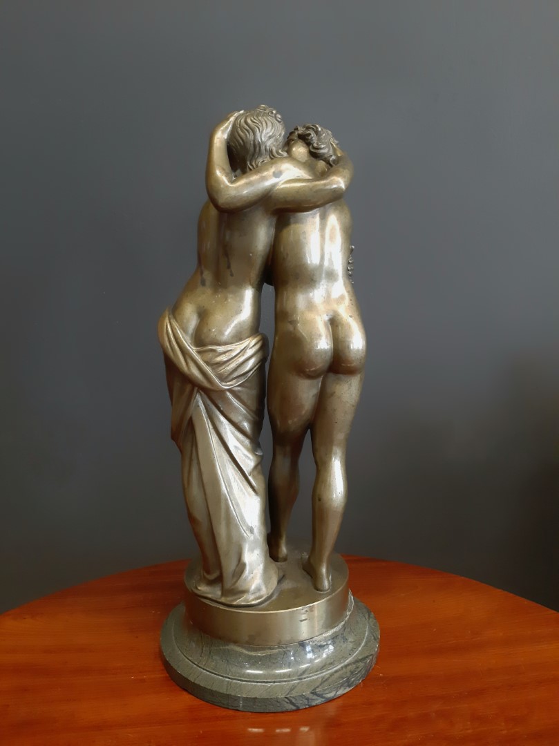 Escultura de Cupido y Psique en Bronce del Siglo XIX - Photo 3 of 7
