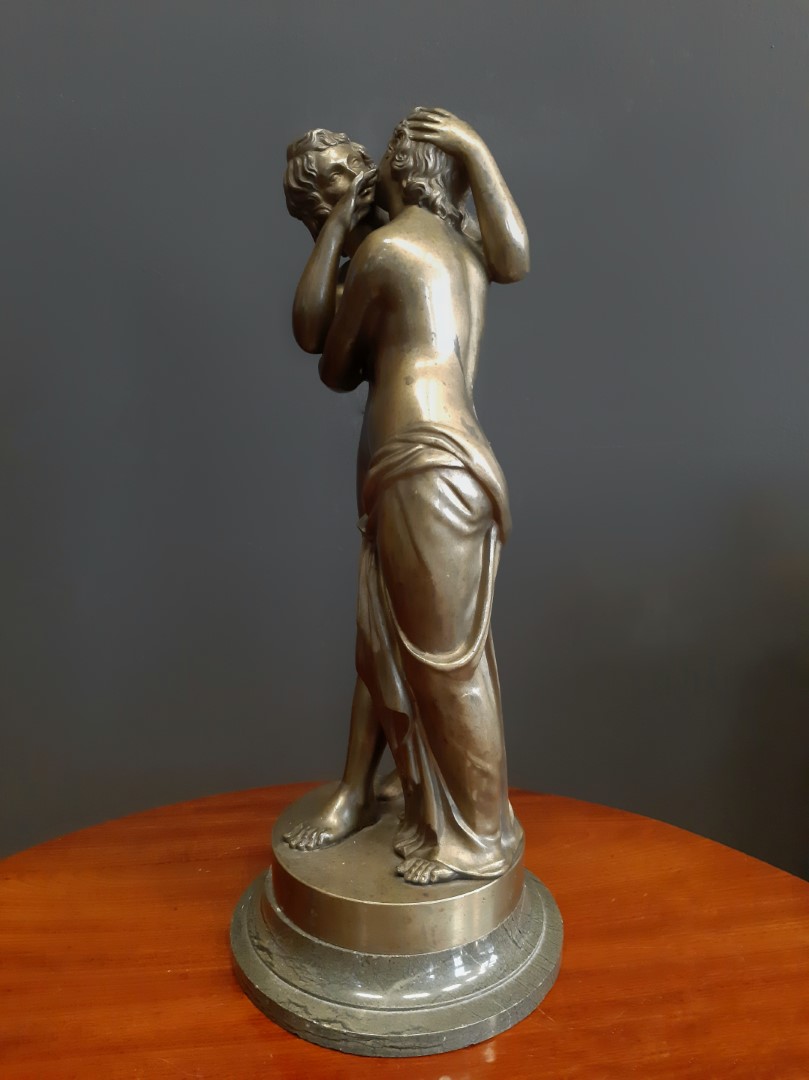 Escultura de Cupido y Psique en Bronce del Siglo XIX - Photo 5 of 7
