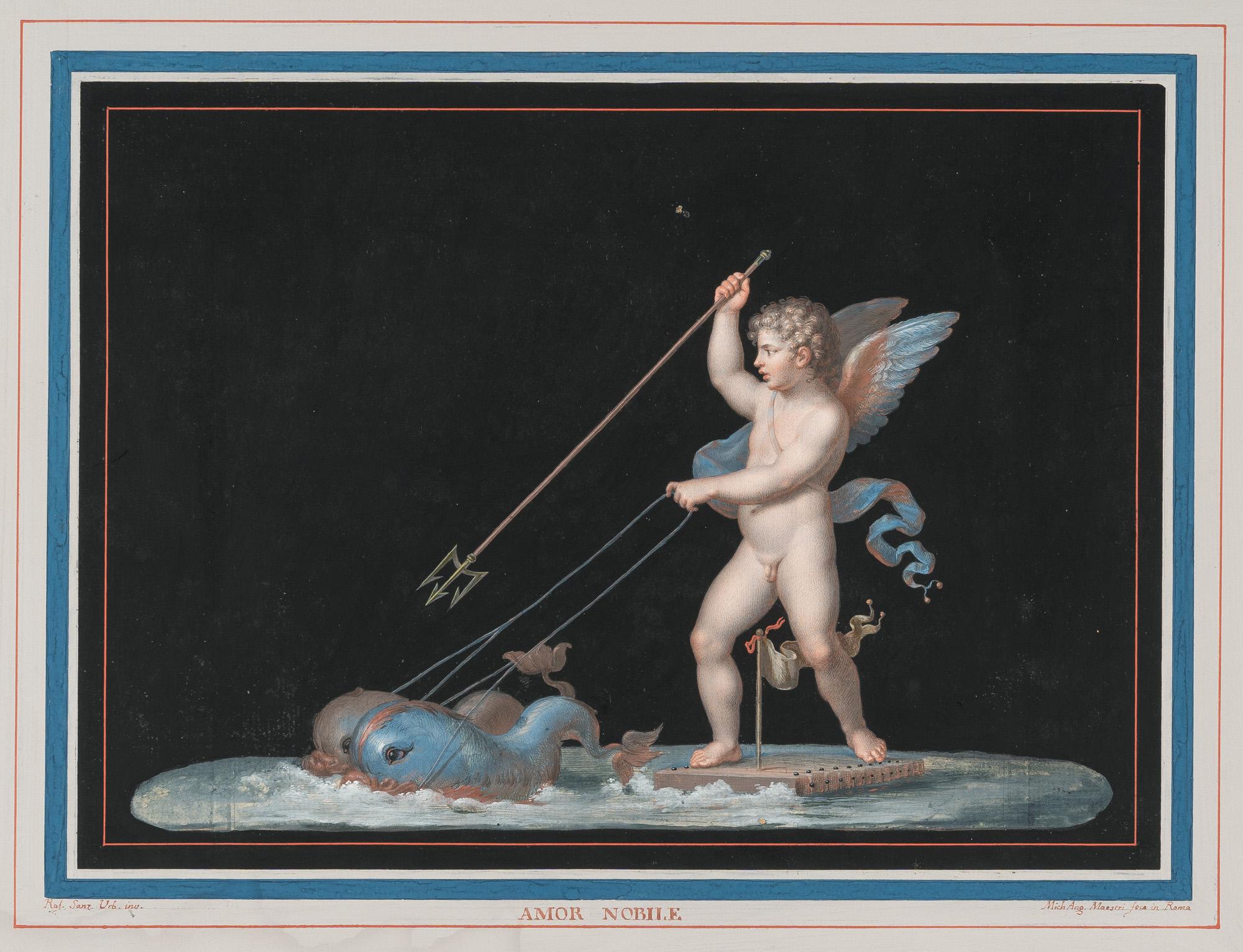 Gouache de Michelangelo Maestri del Siglo XIX - Amor Noble - Photo 2 of 5