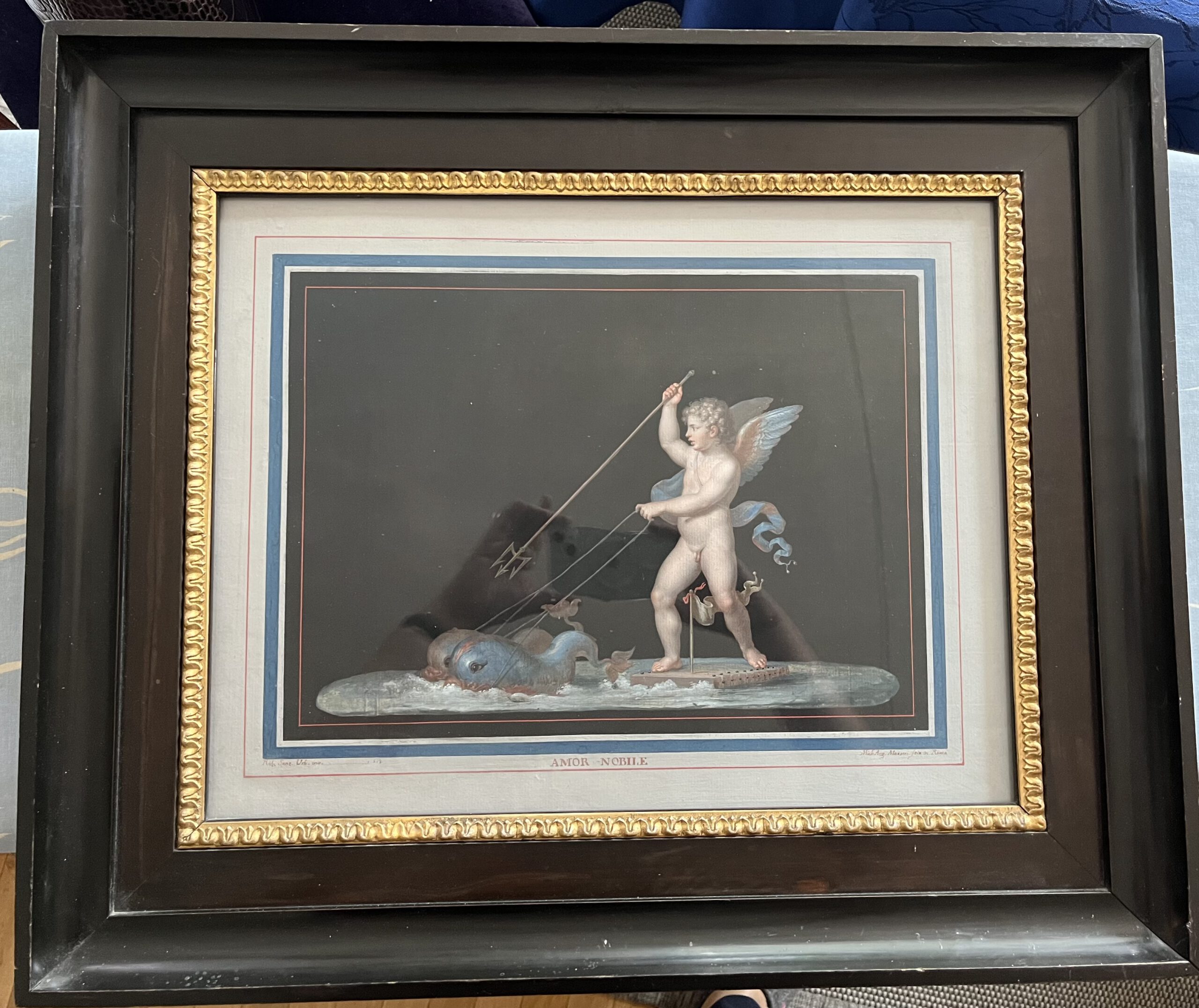 Gouache de Michelangelo Maestri del Siglo XIX - Amor Noble - Photo 4 of 5