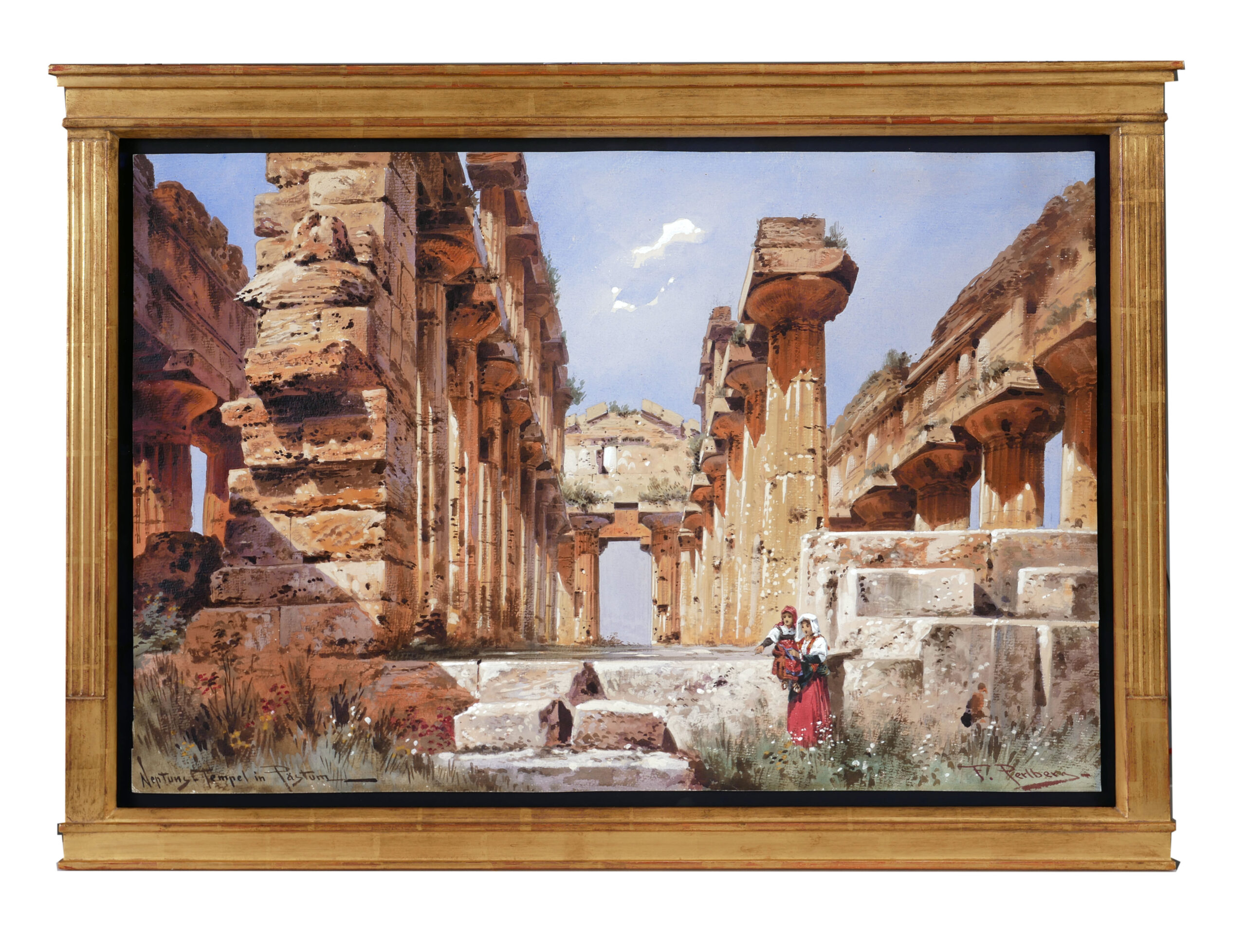 Perlberg – Madre e hija ante el templo de Neptuno en Paestum - Photo 2 of 2