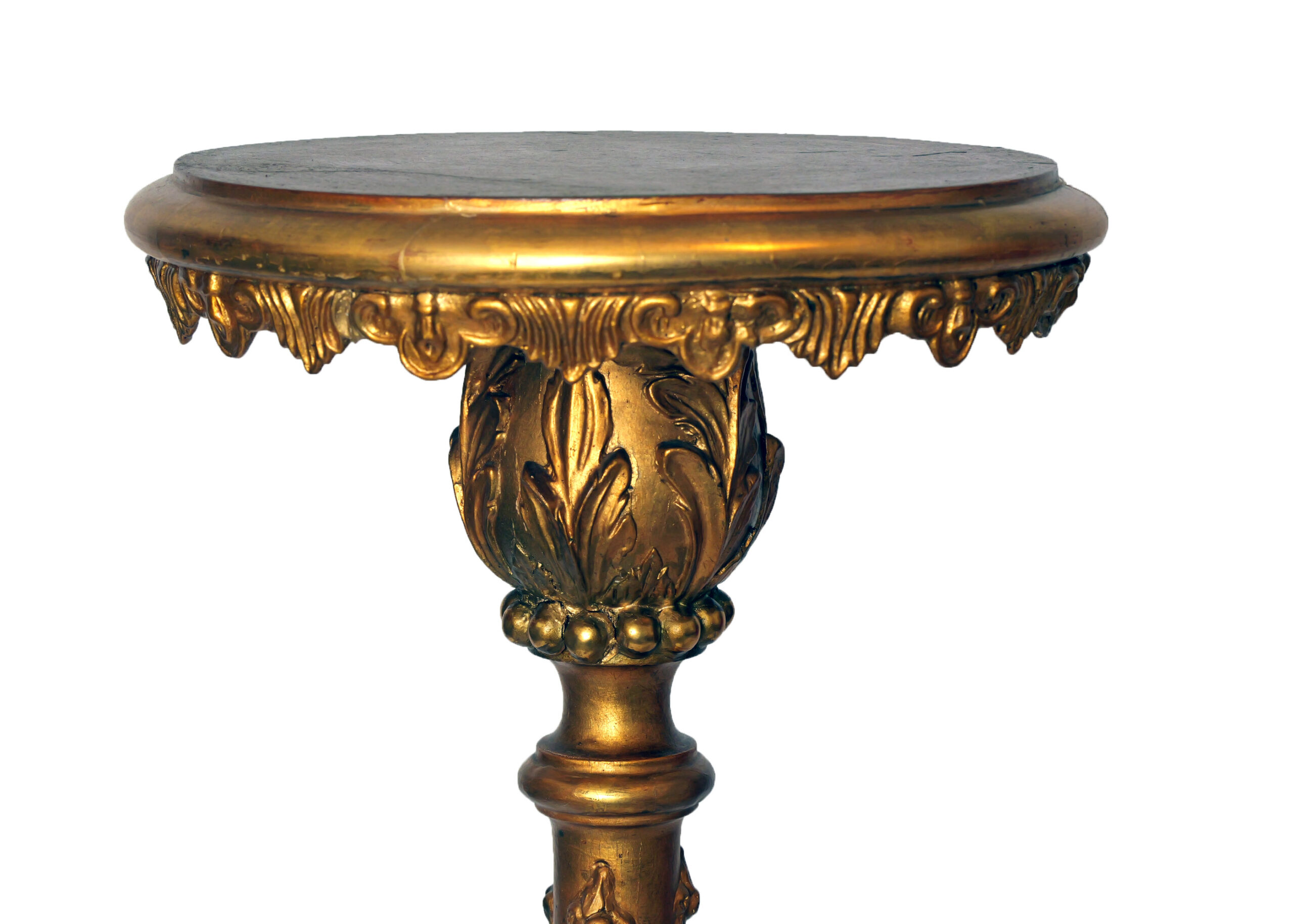 Pareja de Antorchas del Siglo XIX en Madera Tallada y Dorada - Photo 4 of 8