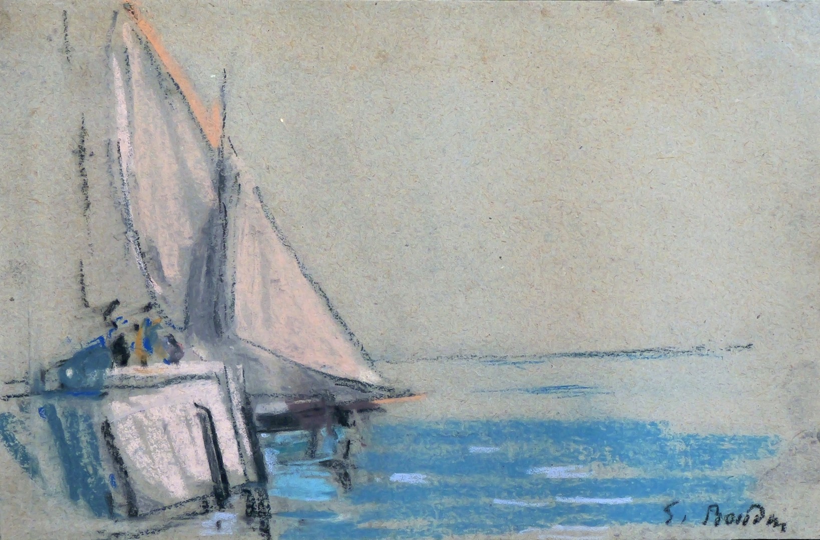 Boudin – Sailboat near Honfleur