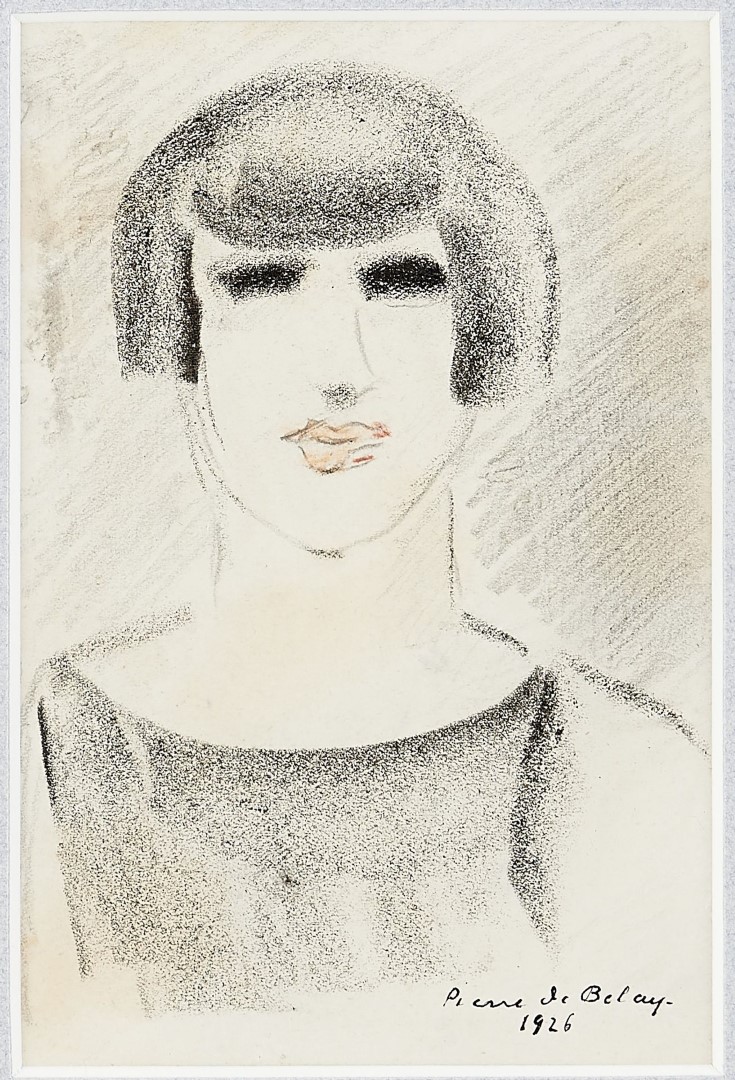 Retrato de Mujer de Pierre De Belay en Carboncillo 1926