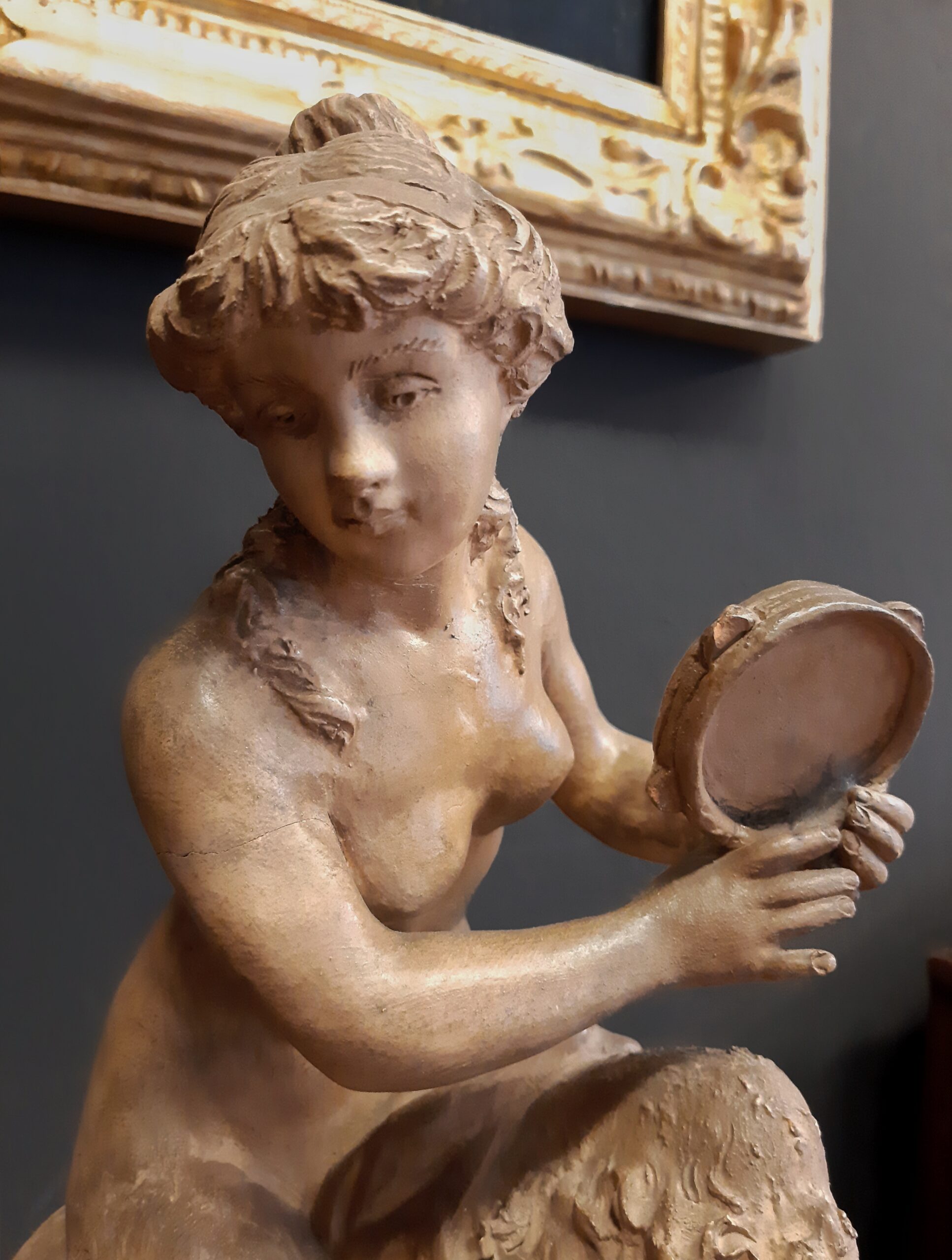 Terracotta group with female faun by Clodion - Photo 4 of 8