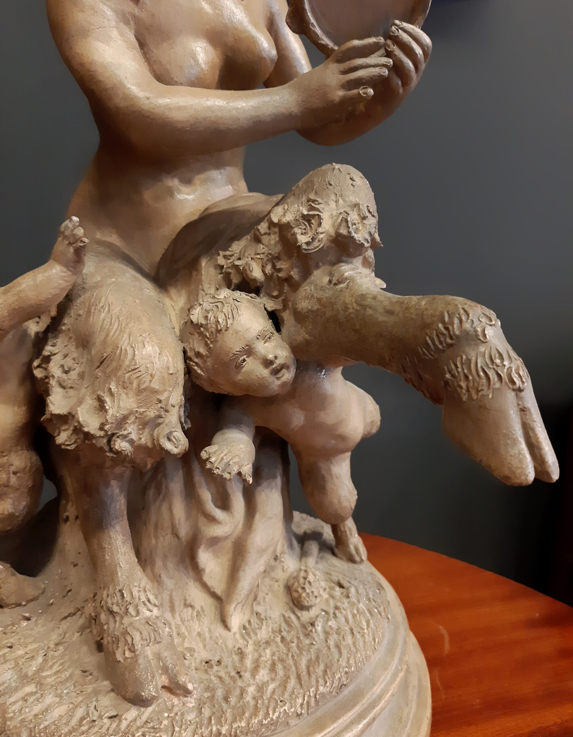 Terracotta group with female faun by Clodion - Photo 3 of 8