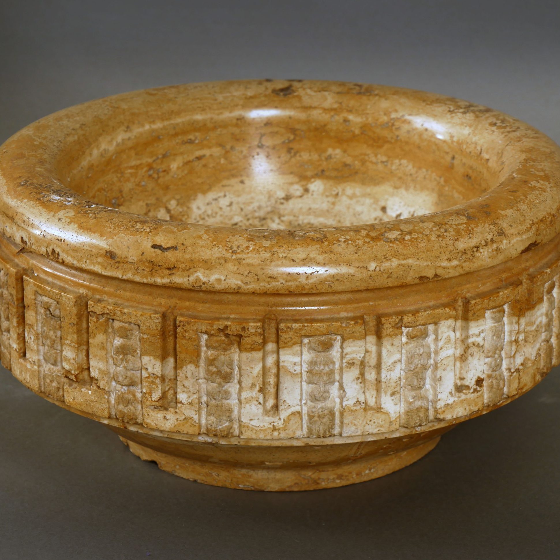 Large bowl in yellow Siena marble