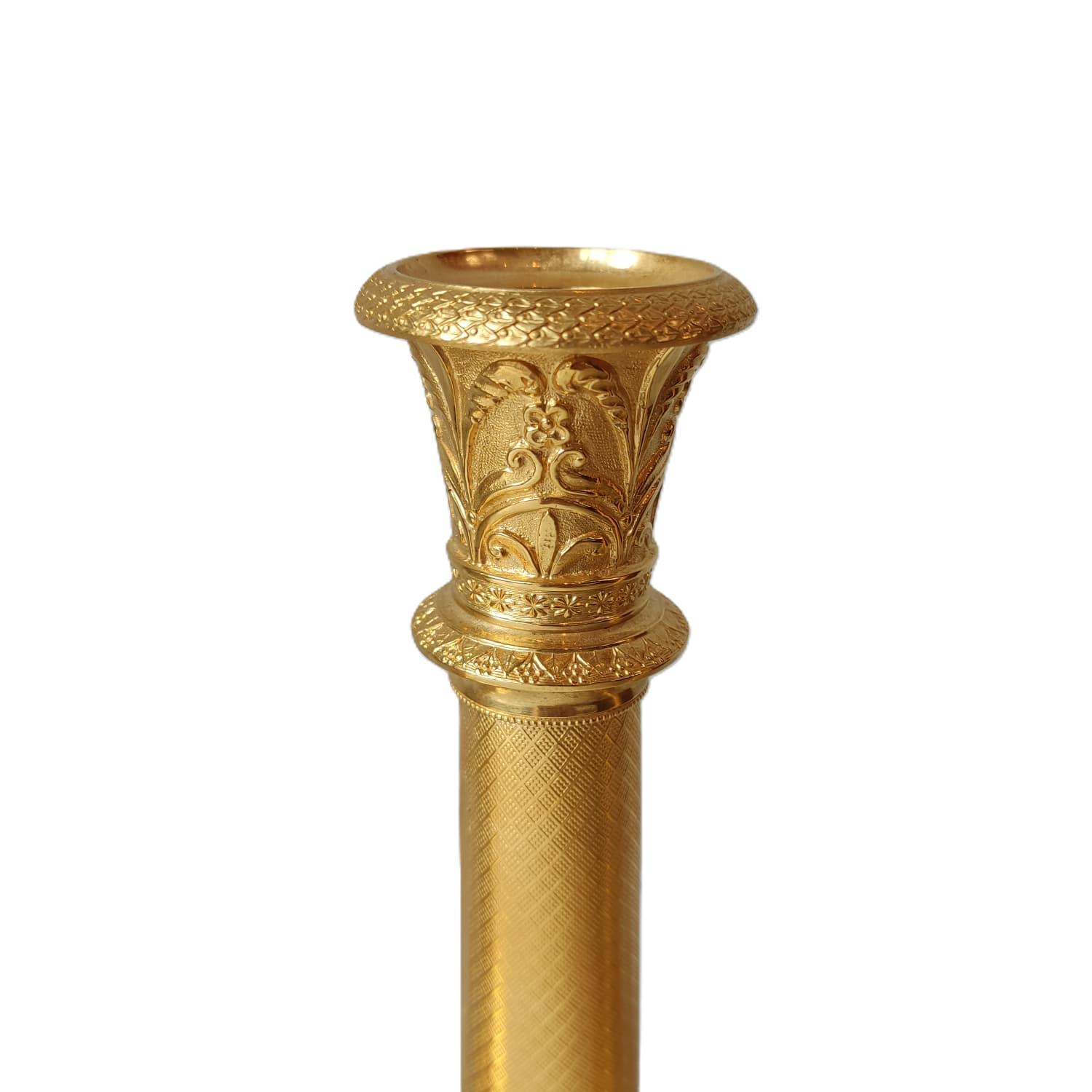 Candelabros Dorados del Siglo XIX con Decoración Floral - Photo 4 of 6