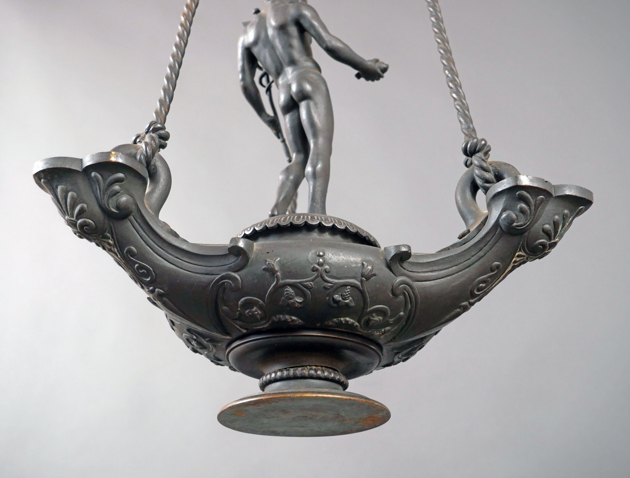 Lámpara de aceite romana del Siglo XIX con Mercurio en el centro - Photo 7 of 9