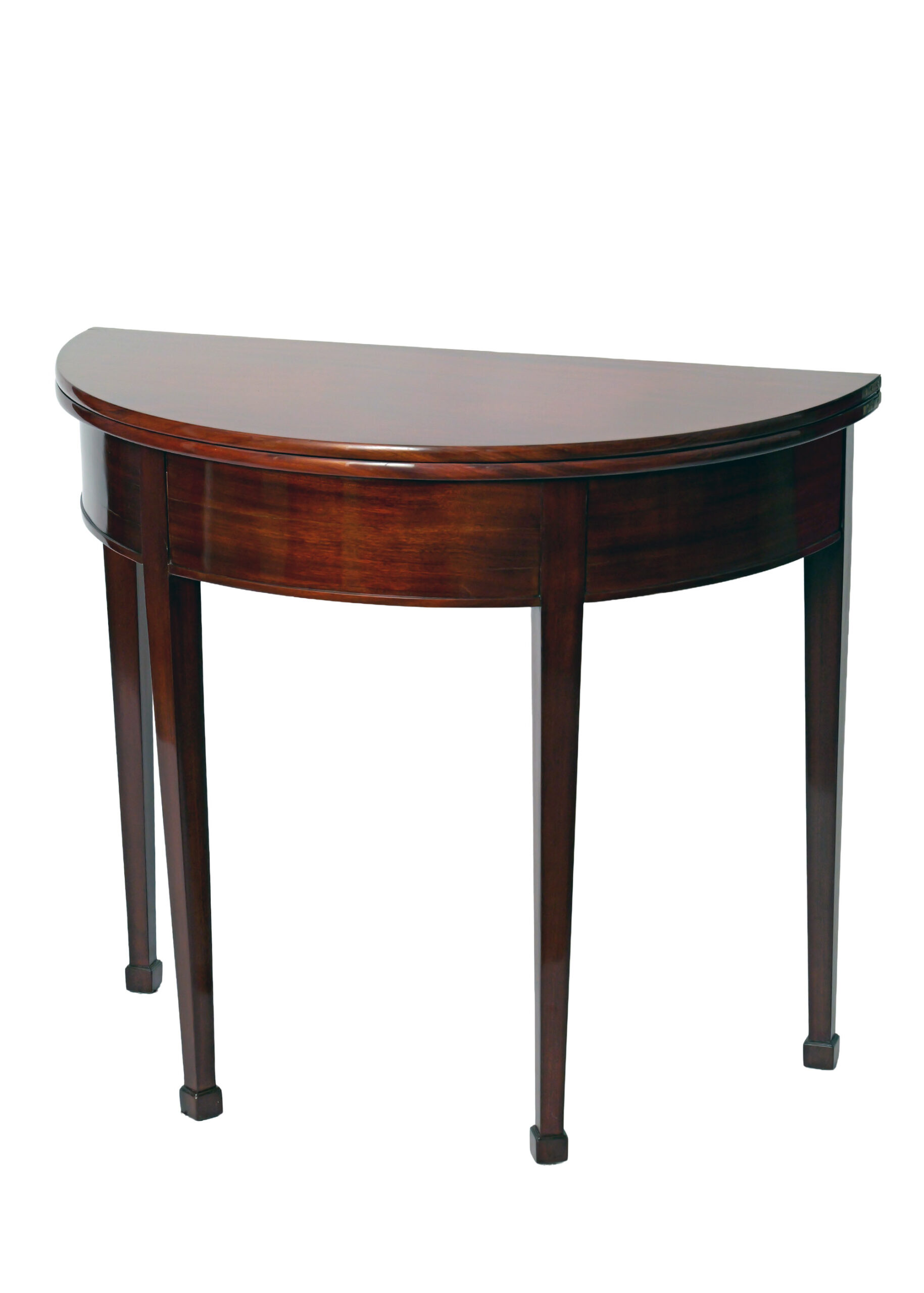 Mesa Medialuna de Juego del Siglo XIX en Caoba