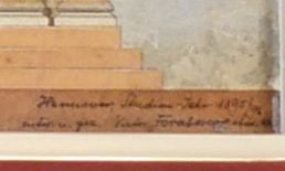 Acuarela de Victor Forabosco del Siglo XIX – Diseño de Templo Griego - Photo 4 of 6