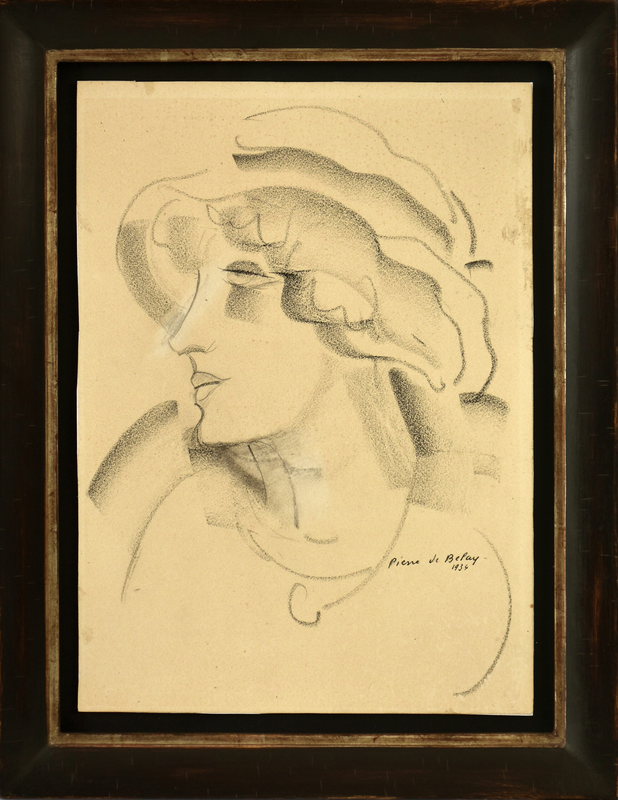 Retrato de Mujer en Perfil con Sombrero de Pierre de Belay 1934 - Photo 2 of 3