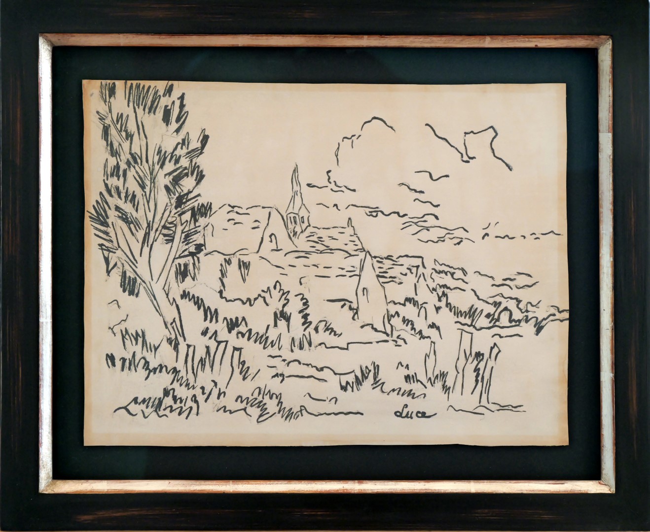 Dibujo de Maximilien Luce del Siglo XX – Das Dorf Rolleboise - Photo 2 of 2