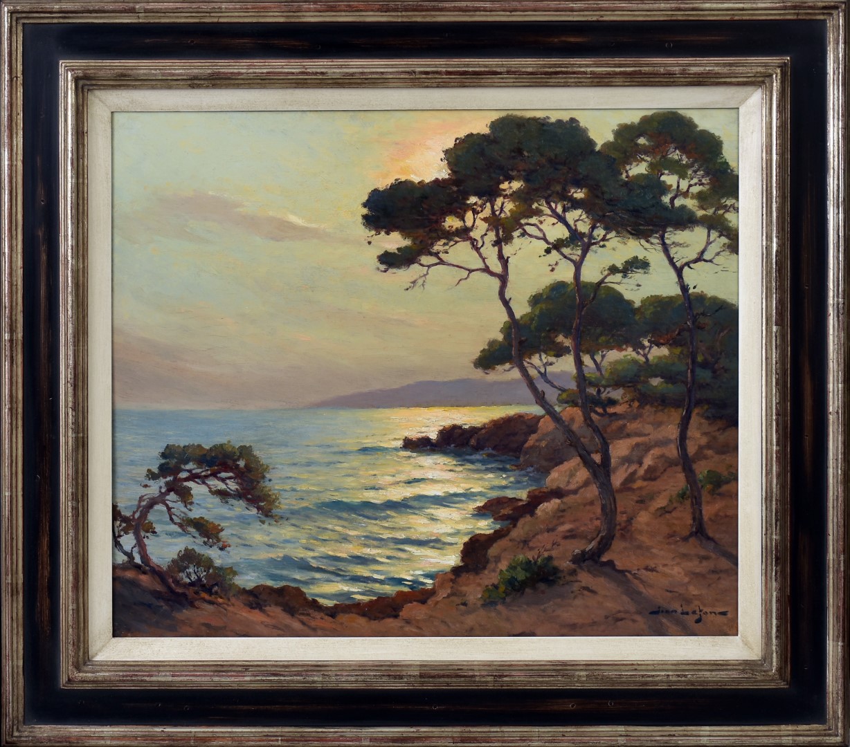 Pintura de Jean Lafon del Siglo XX - Los Rojos Rocas de Agay - Photo 2 of 2