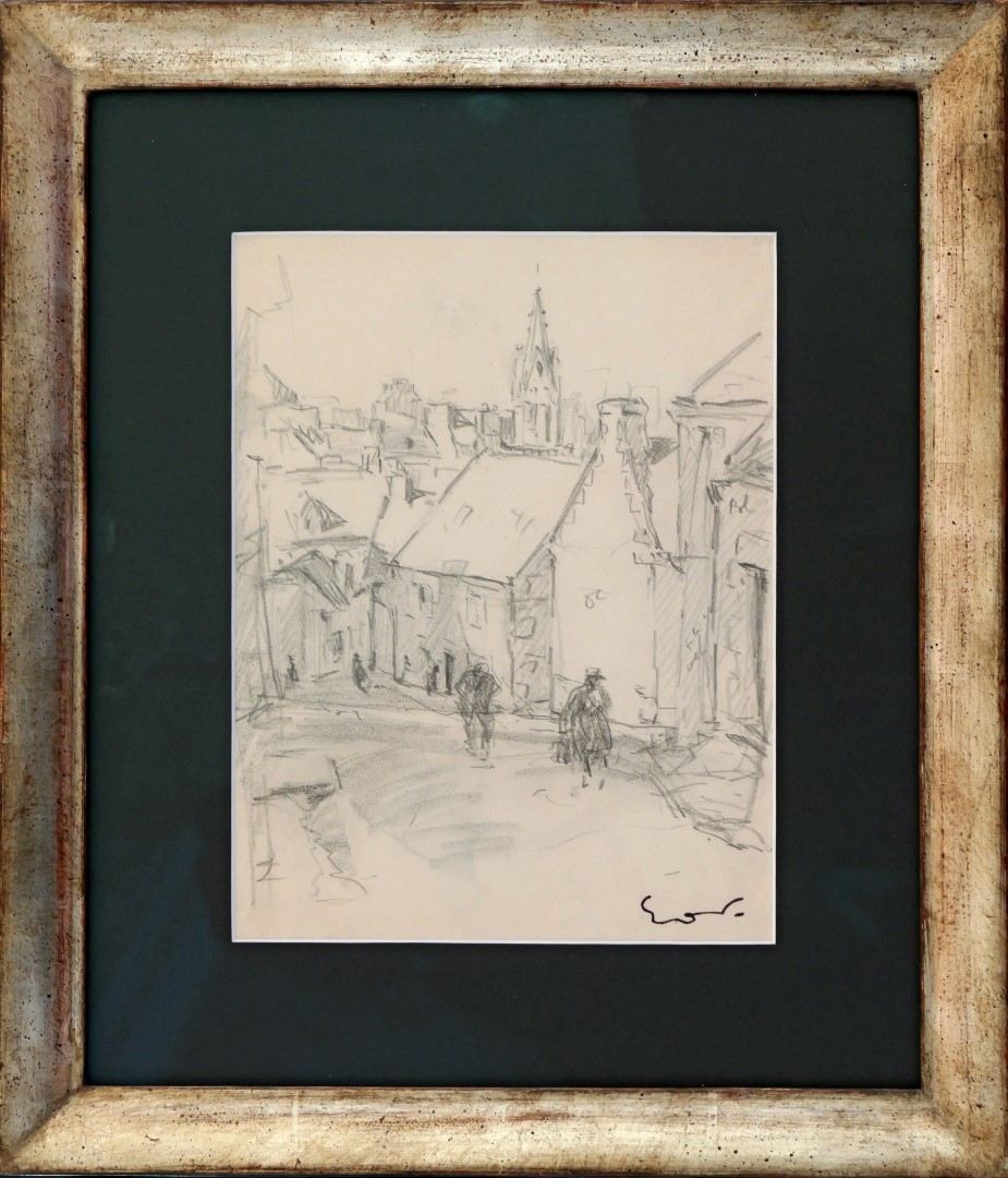 Dibujo de Othon Friesz del Siglo XX con Escena Urbana - Photo 2 of 2