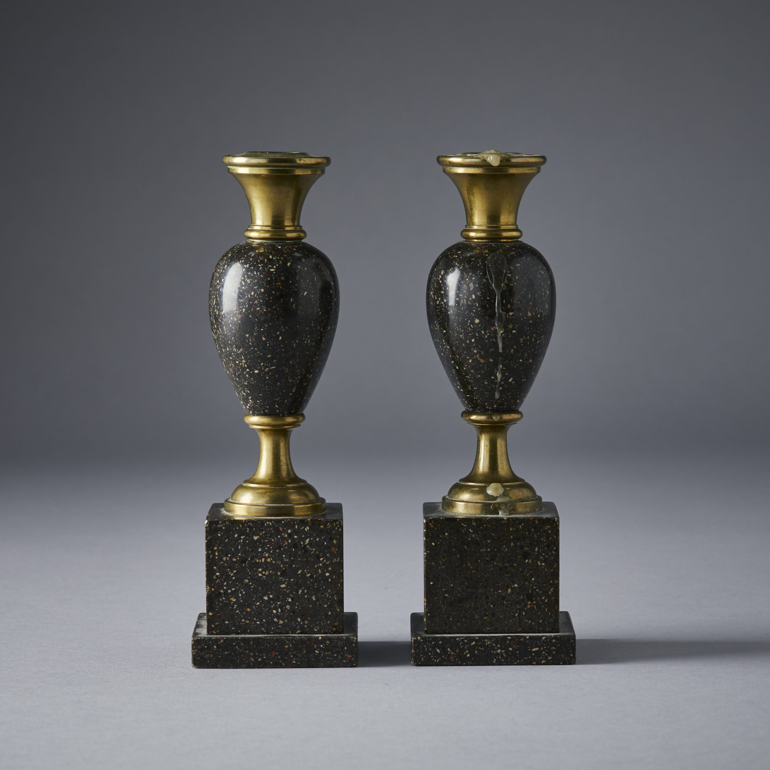 Candelabros del Siglo XIX en Bronce y Porfido Blyberg - Photo 4 of 6