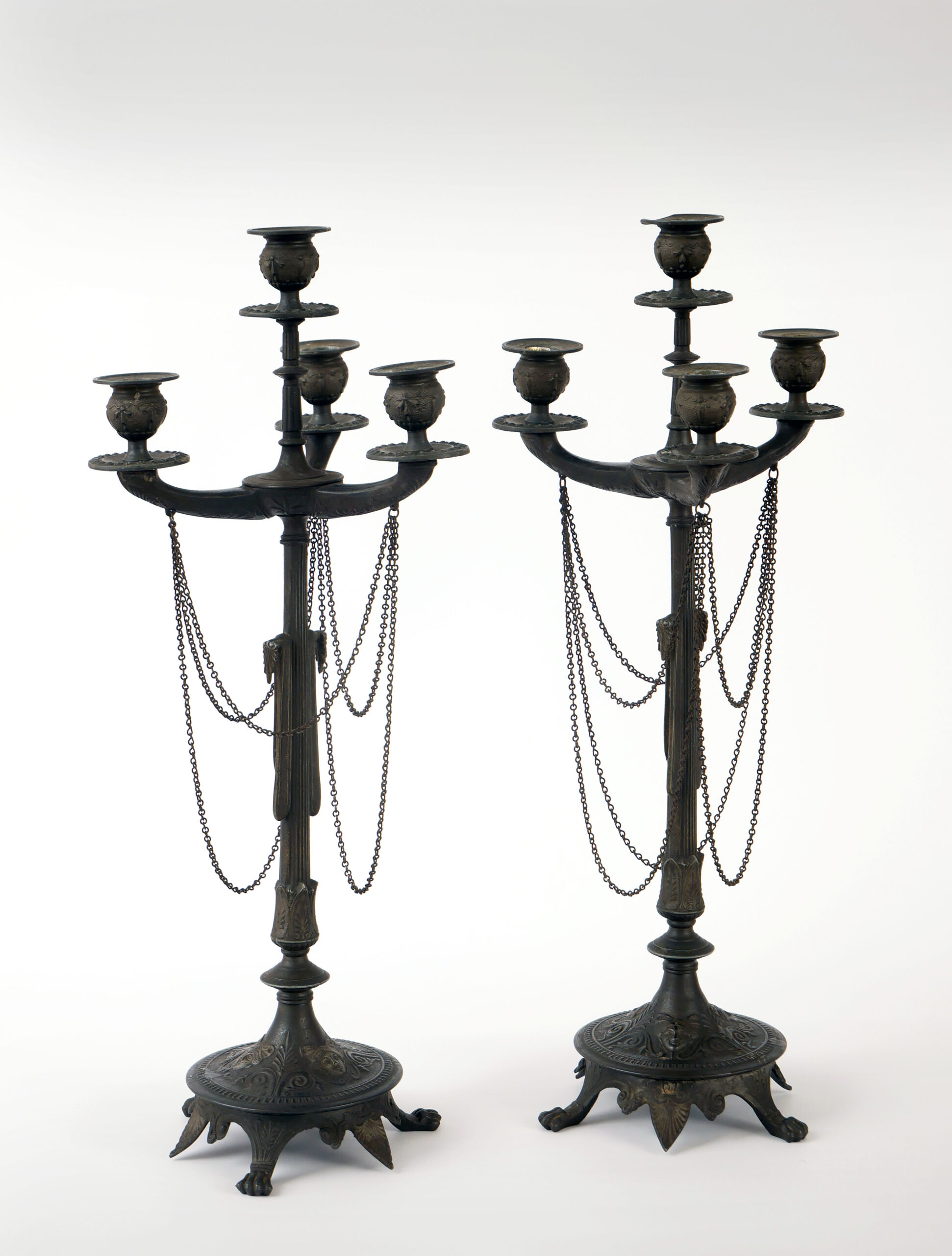 Candelabro del Siglo XIX en Bronce Estilo Pompeyano - Photo 2 of 3