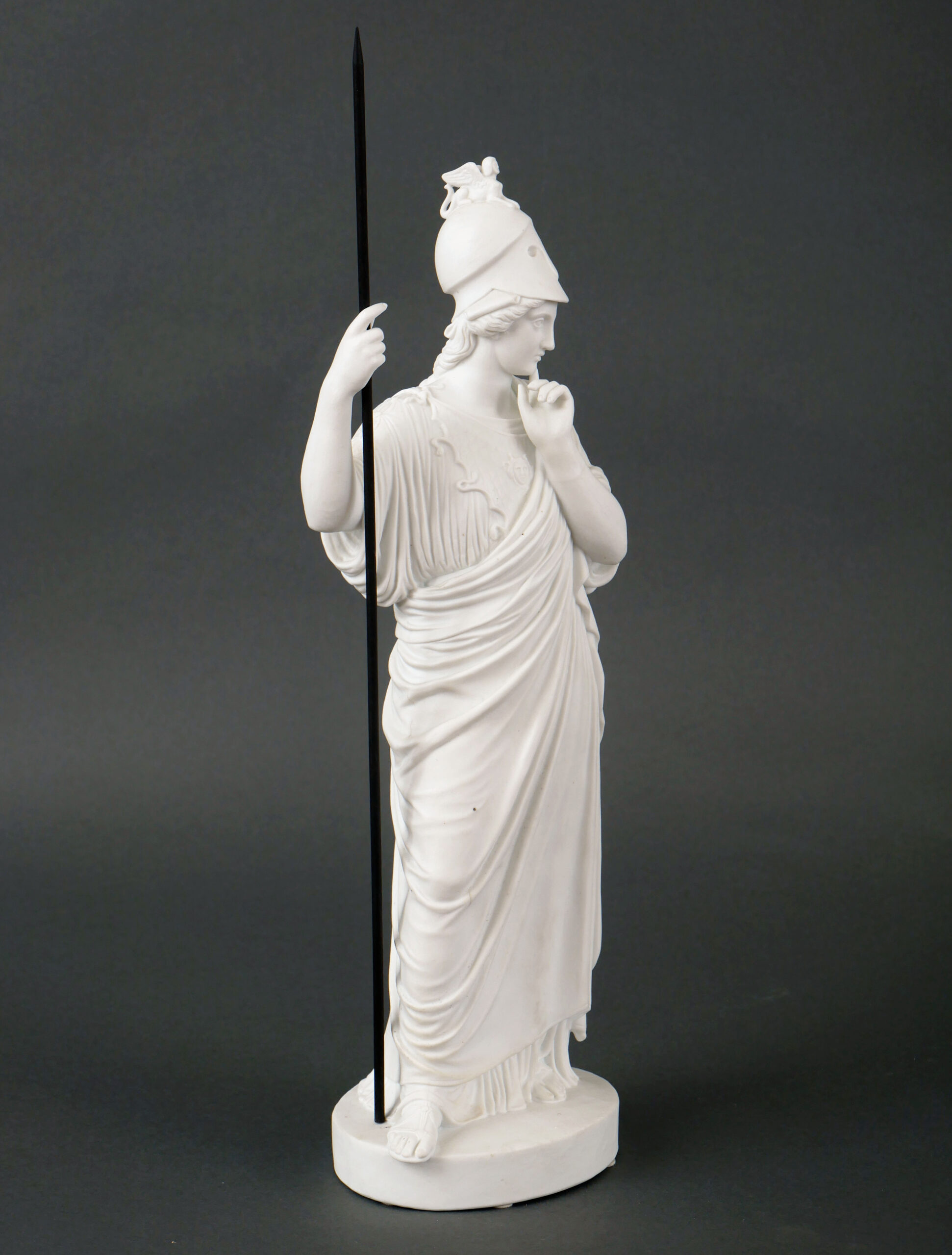 Escultura de Atenea en Biscuit Porcelana del Siglo XIX - Photo 3 of 4