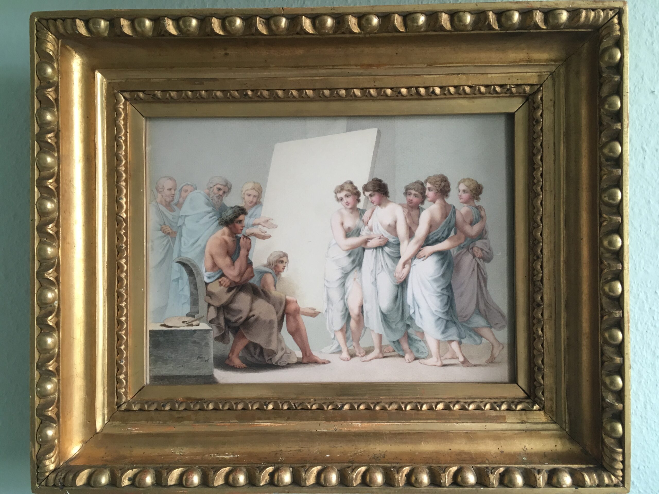 Acuarela de Zeuxis y las Bellas de Kroton del Siglo XVIII - Photo 3 of 4