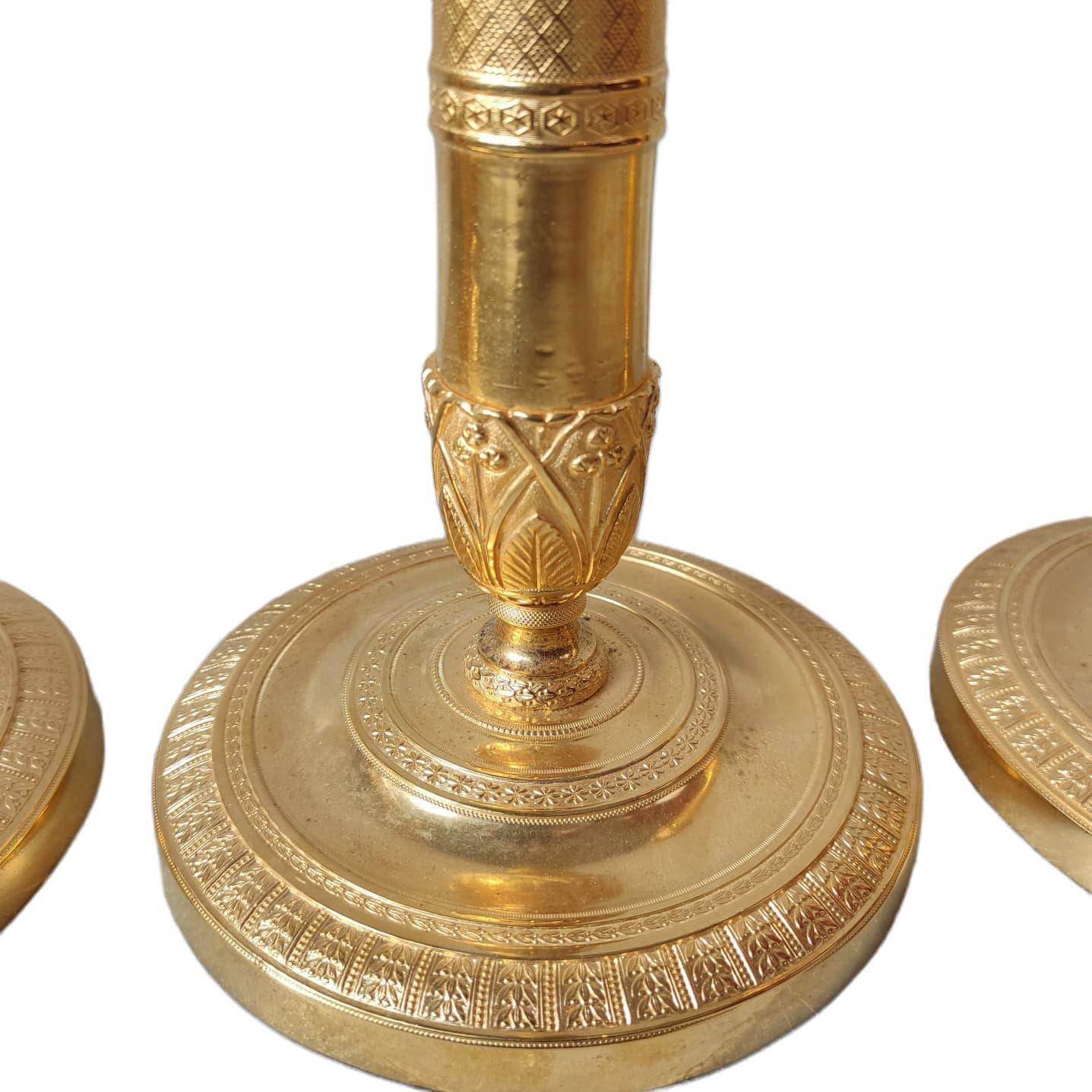 Juego de Cuatro Candelabros de Bronce Dorado del Siglo XIX - Photo 5 of 6