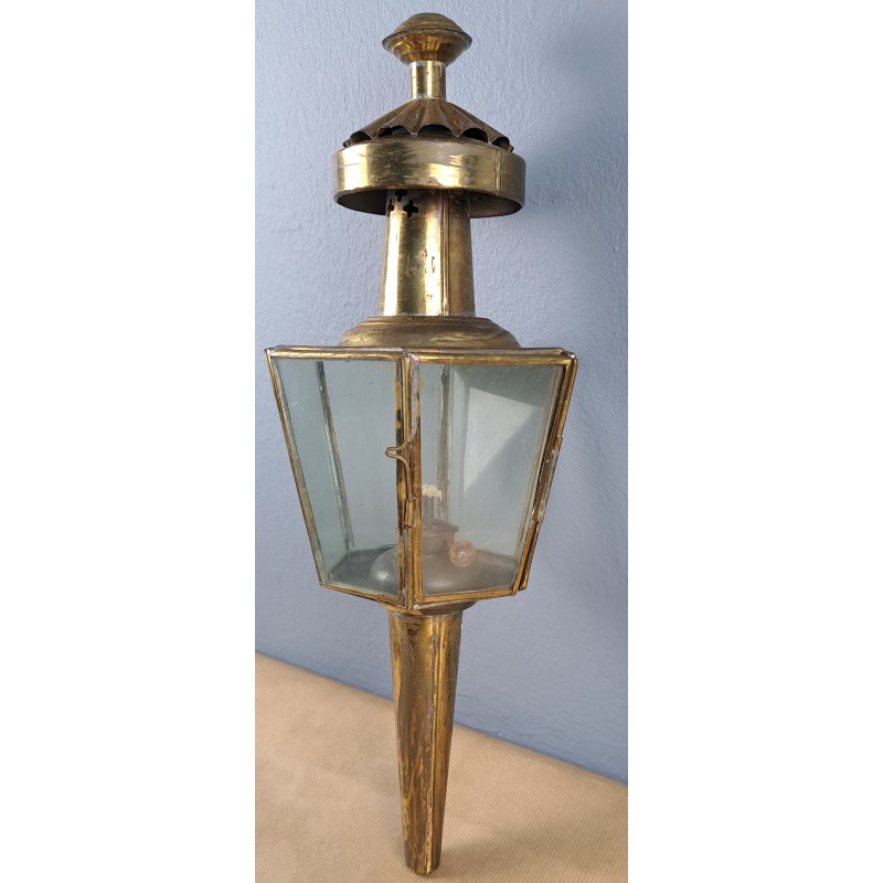 Antique processional lantern in brass, 40 cm, early 20th century - 2/12