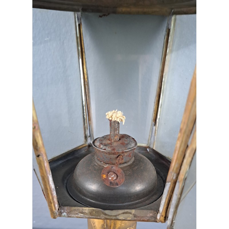 Antique processional lantern in brass, 40 cm, early 20th century - 4/12
