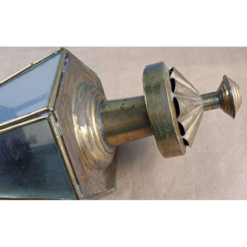 Antique processional lantern in brass, 40 cm, early 20th century - 9/12