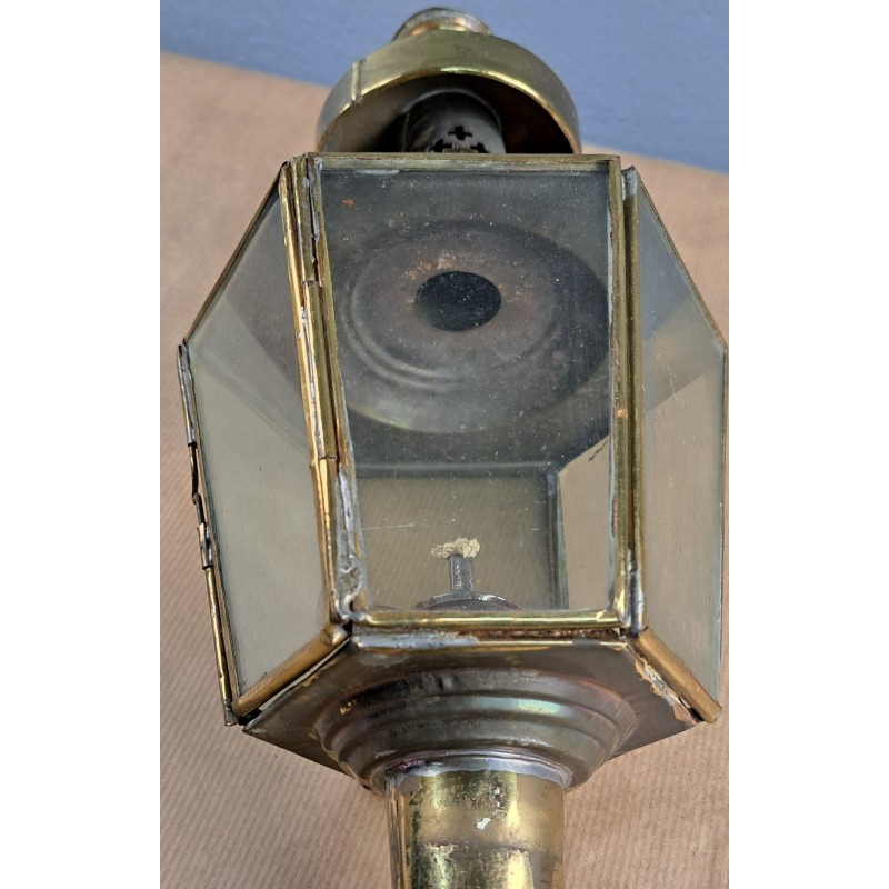Antique processional lantern in brass, 40 cm, early 20th century - 11/12