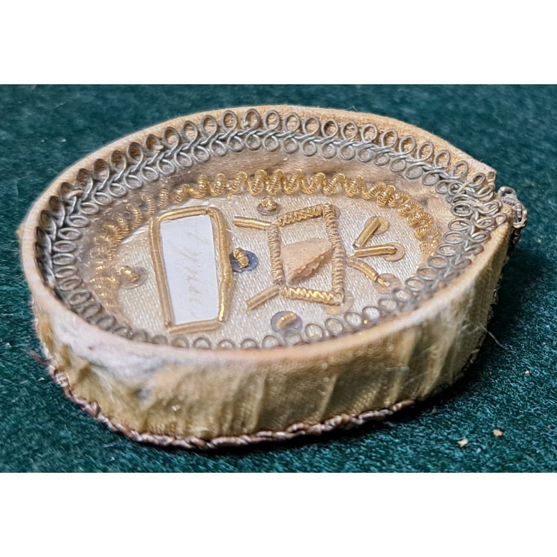Antique reliquary adorned with gold thread filigree, 19th century - 4/6