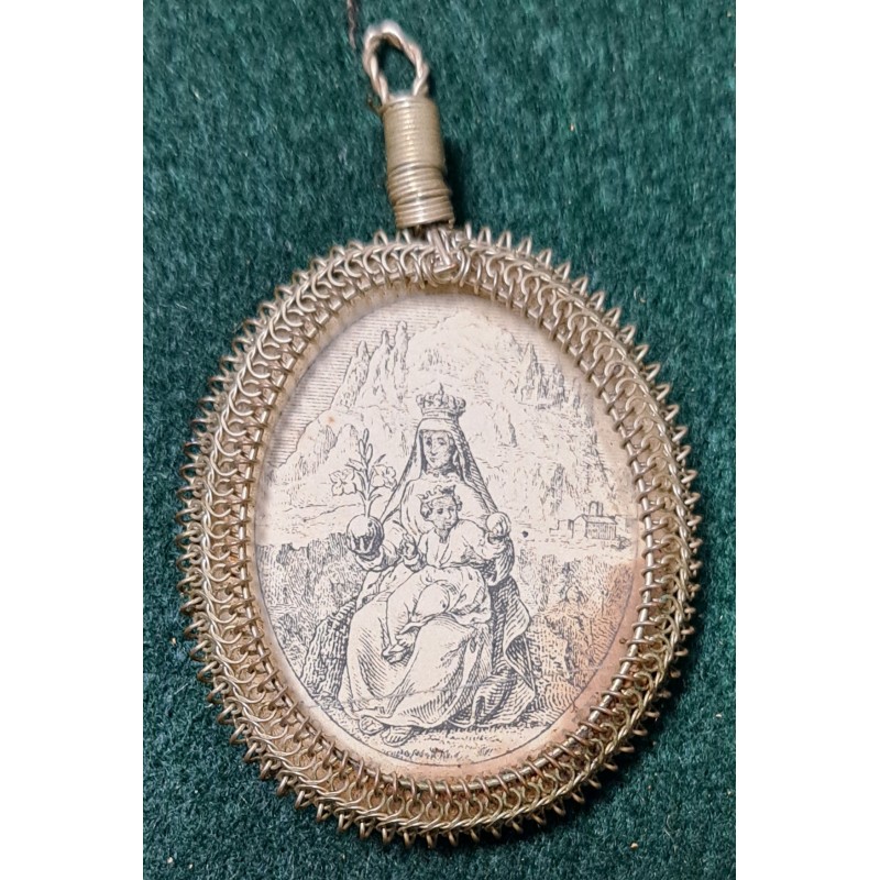 Relic medallion of the Virgin of Montserrat and Saint Anthony, 19th century